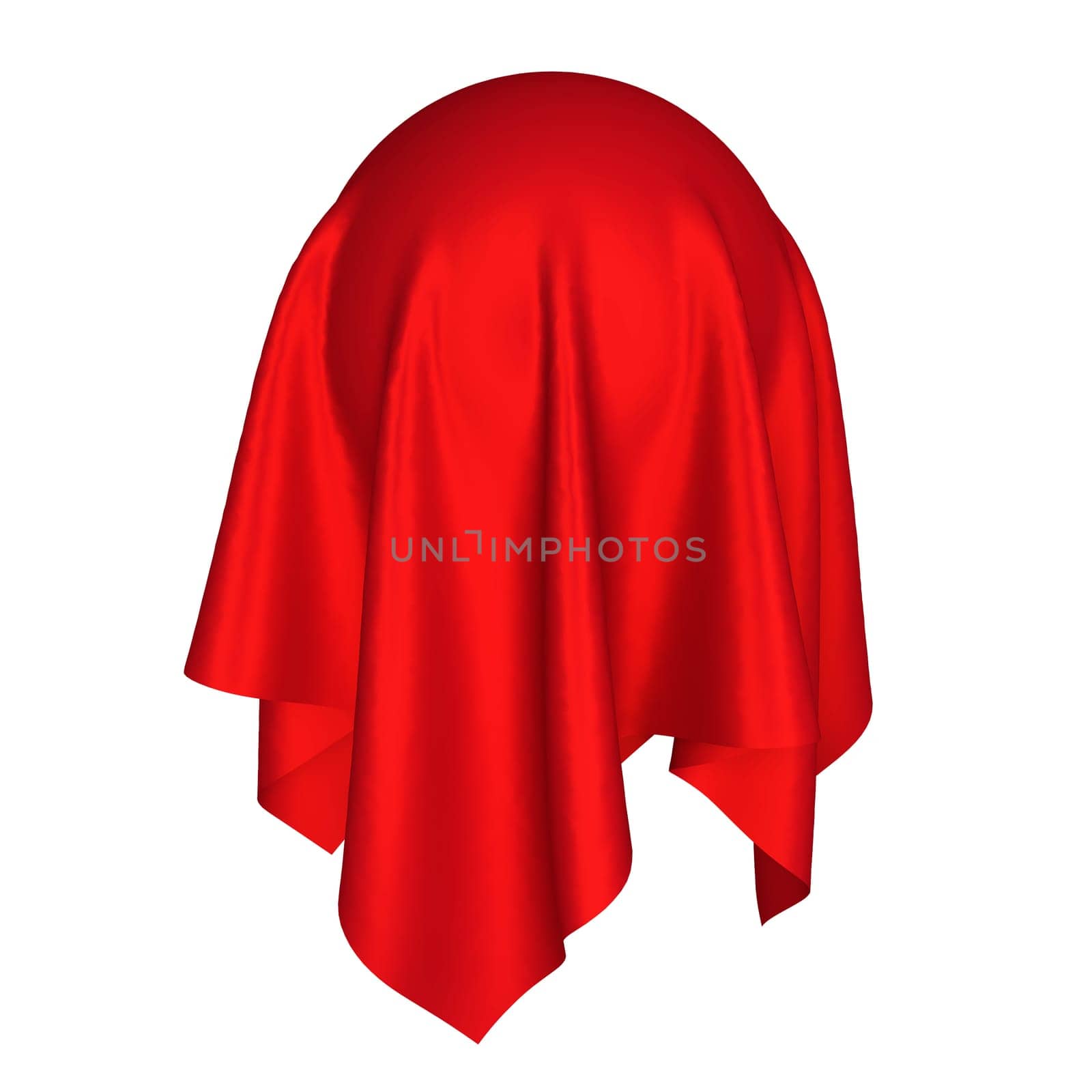 Ball covered with cloth. 3d illustration isolated on white background