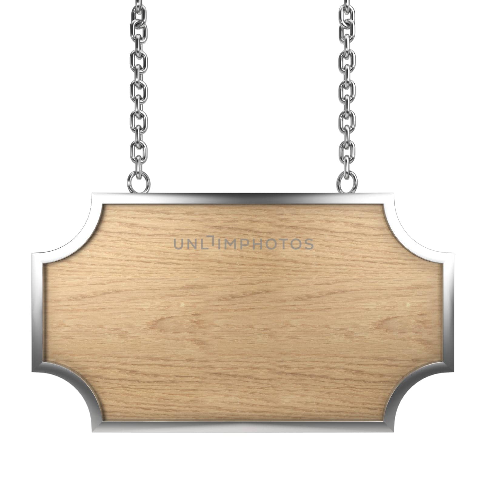 Wooden signboard. 3d illustration isolated on white background
