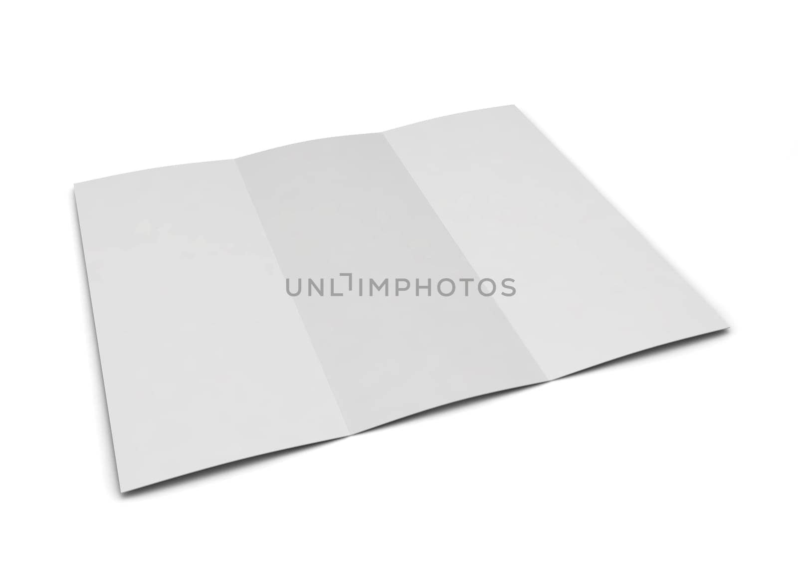 Blank trifold. 3d illustration isolated on white background