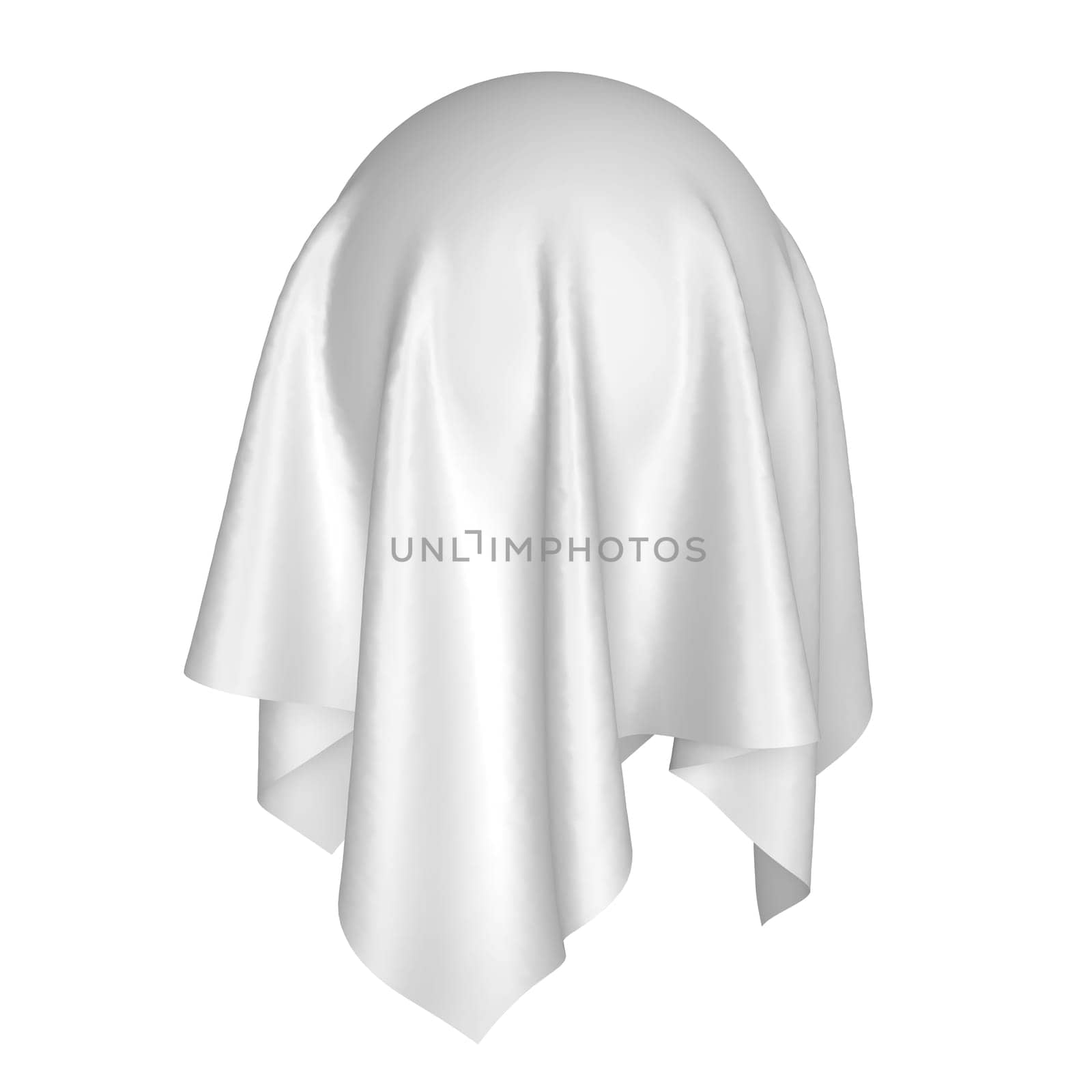 Ball covered with cloth. 3d illustration isolated on white background