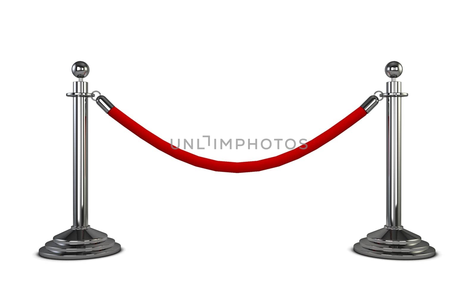 Two stanchions. 3d illustration isolated on white background