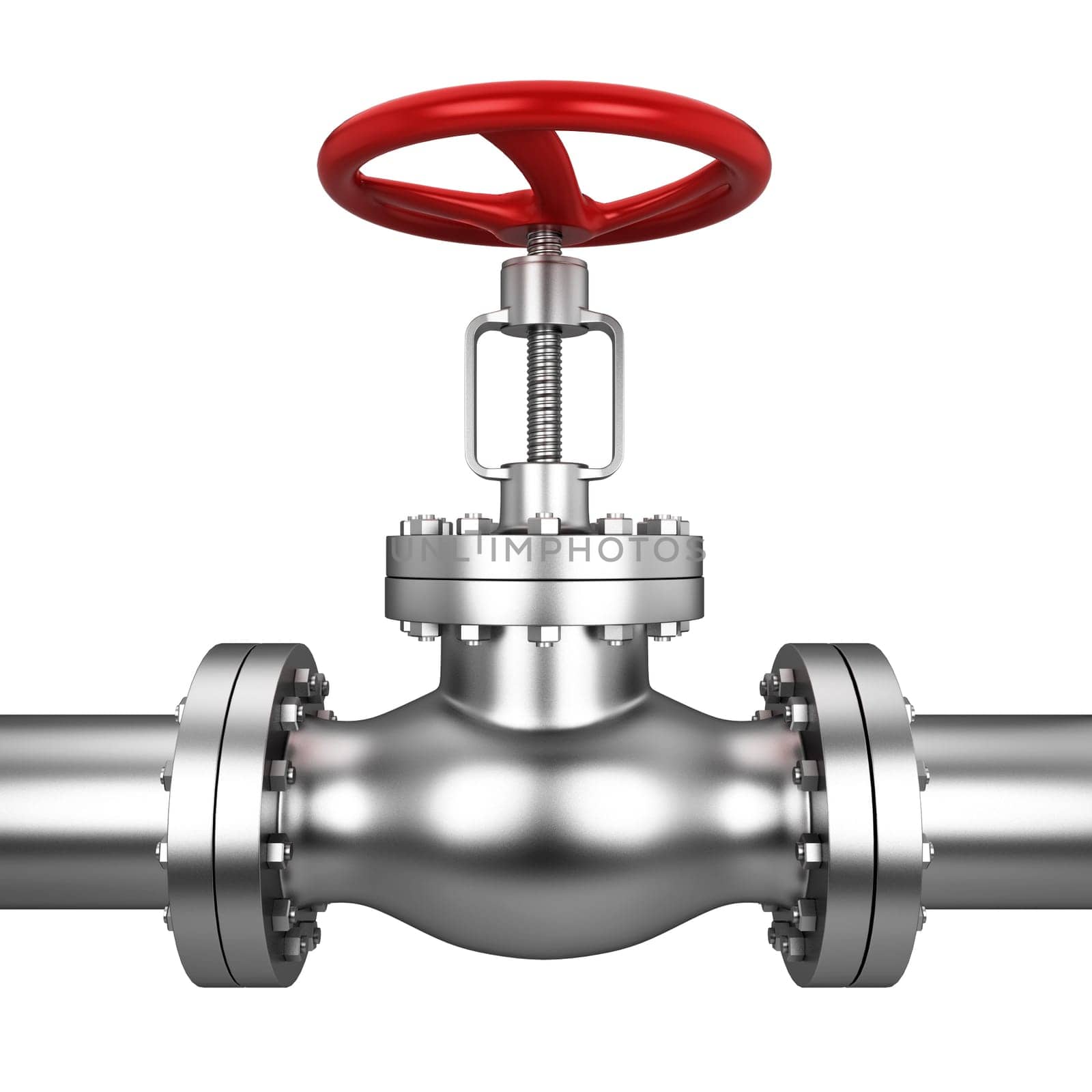 Metal valve. 3d illustration isolated on white background