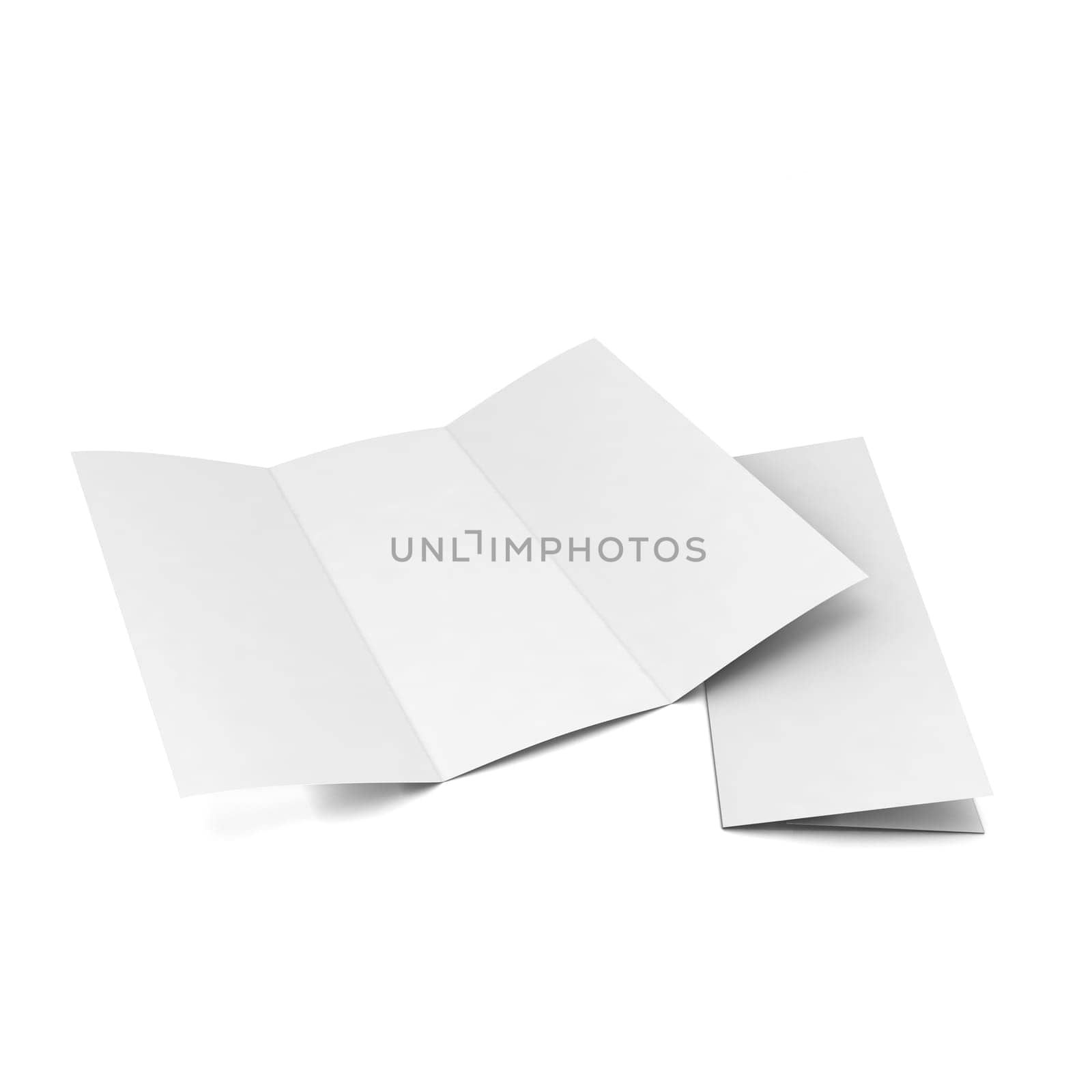 Blank brochure. 3d illustration isolated on white background