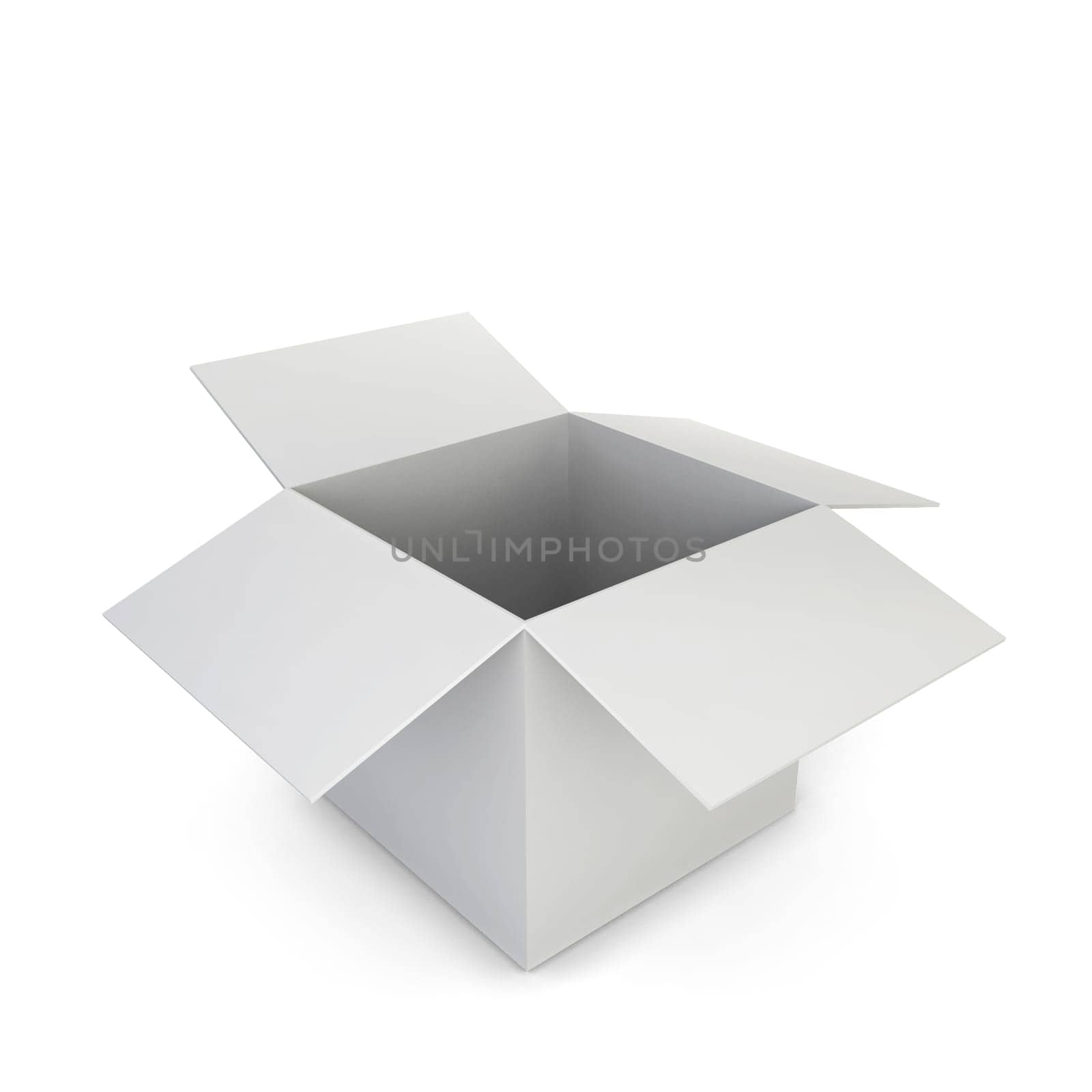 Blank box. 3d illustration isolated on white background