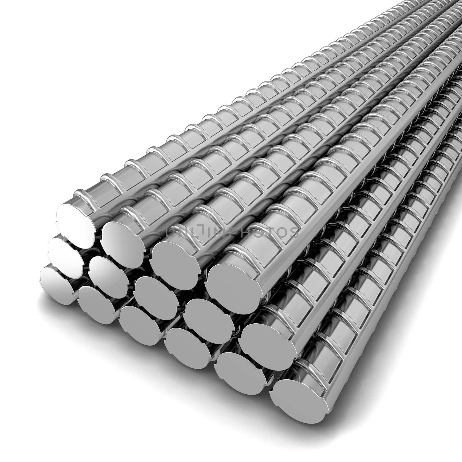 Steel armature. 3d illustration isolated on white background