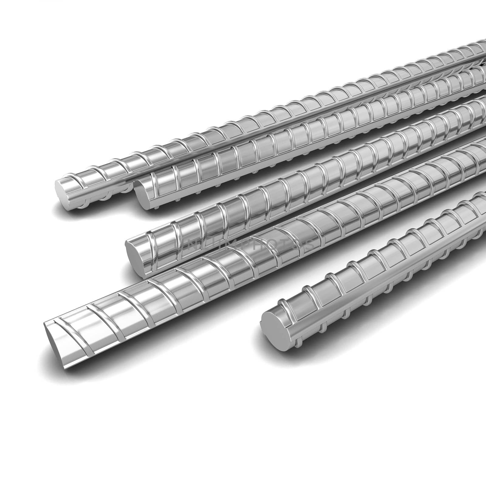 Steel armature. 3d illustration isolated on white background
