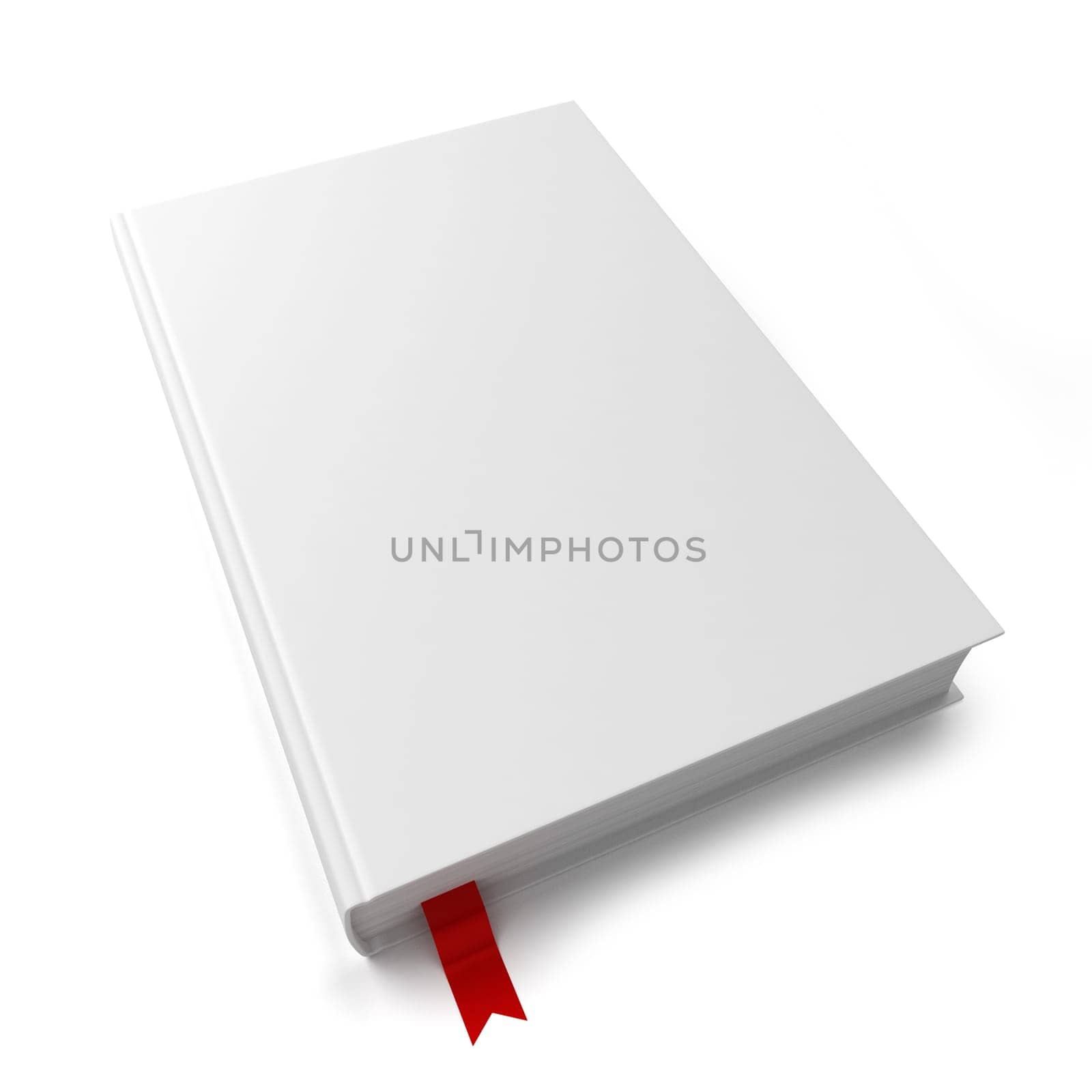 Blank book with a bookmark. 3d illustration isolated on white background