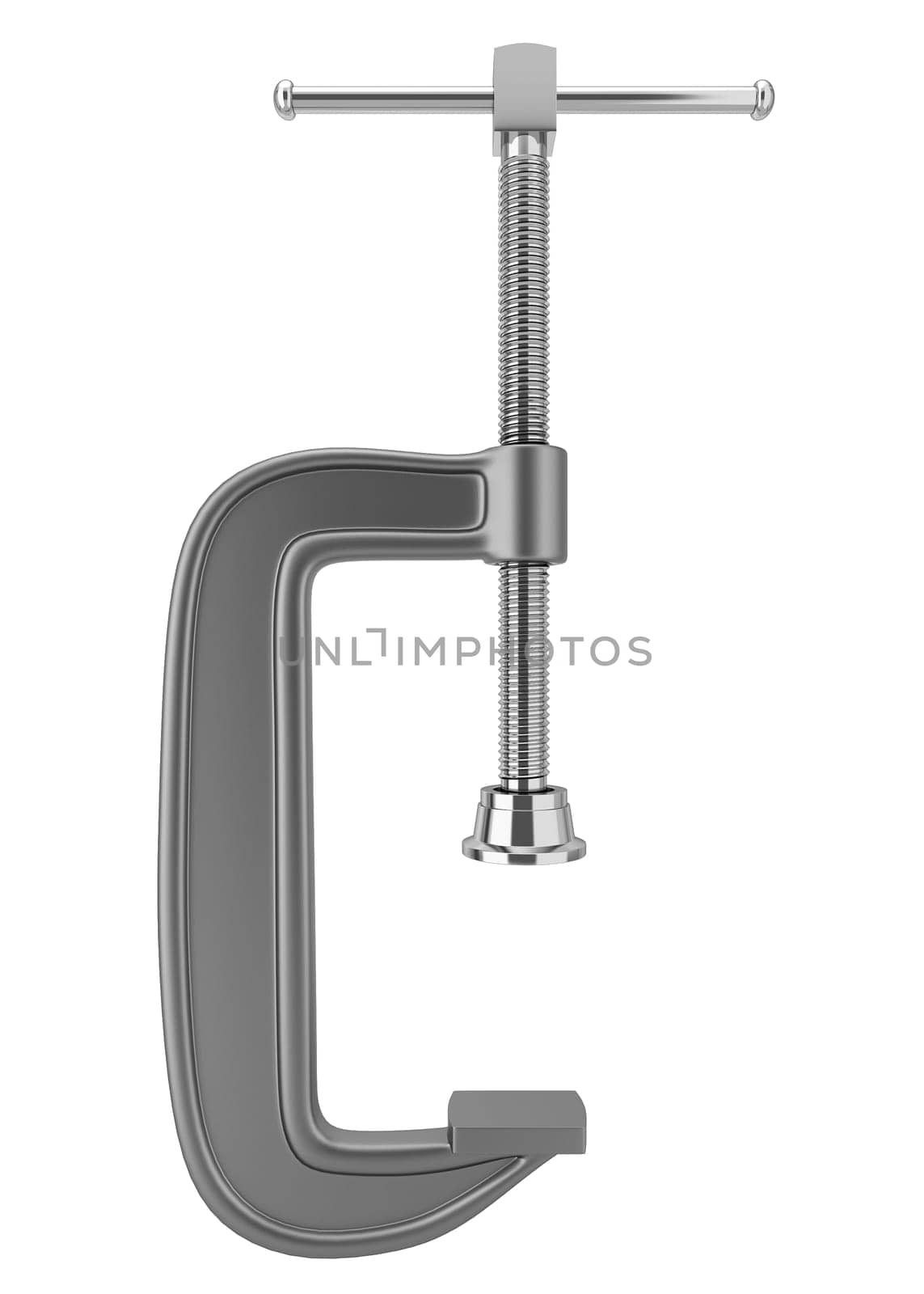 C clamp. 3d illustration isolated on white background