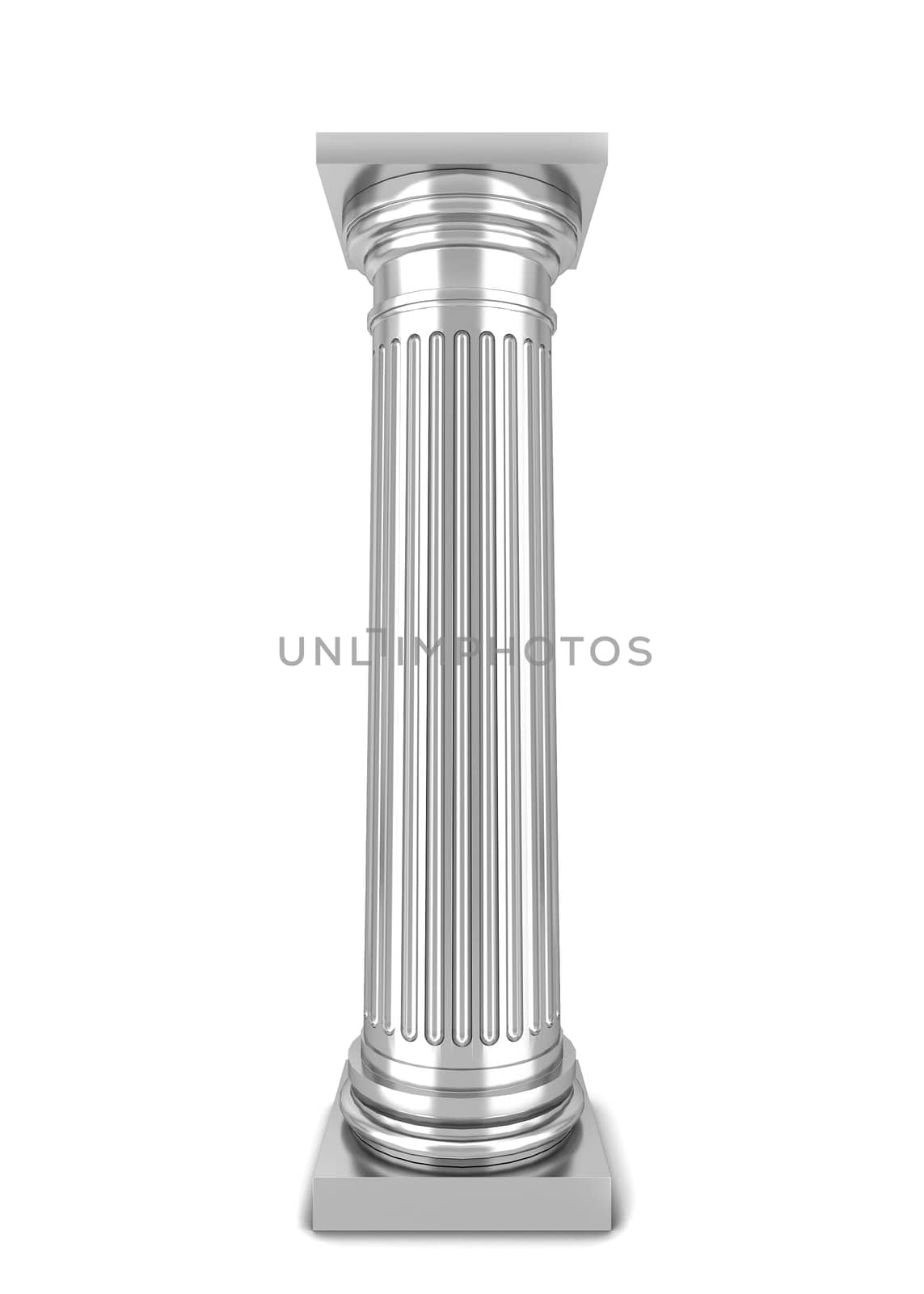 Classical column. 3d illustration isolated on white background