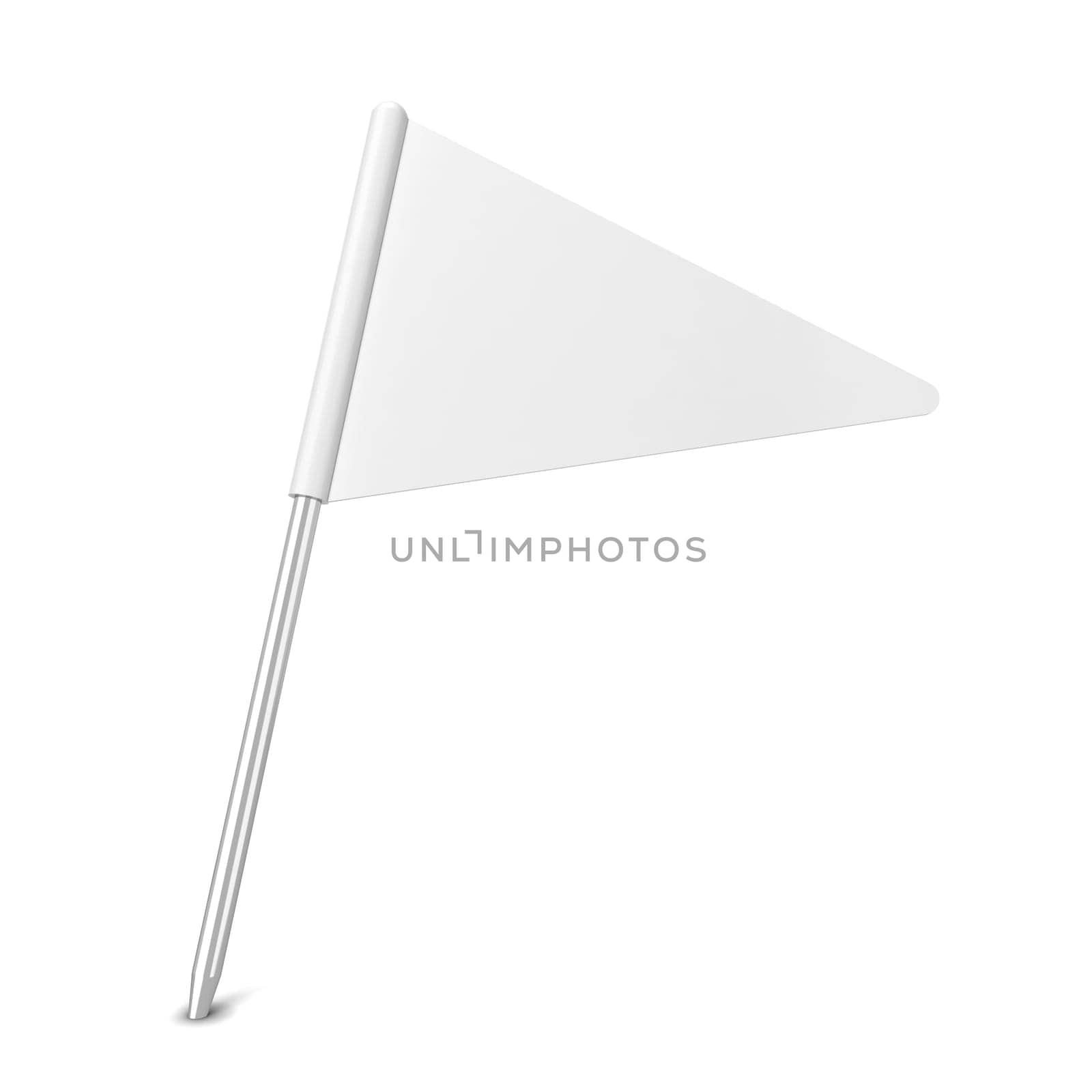 Pin flag. 3d illustration isolated on white background