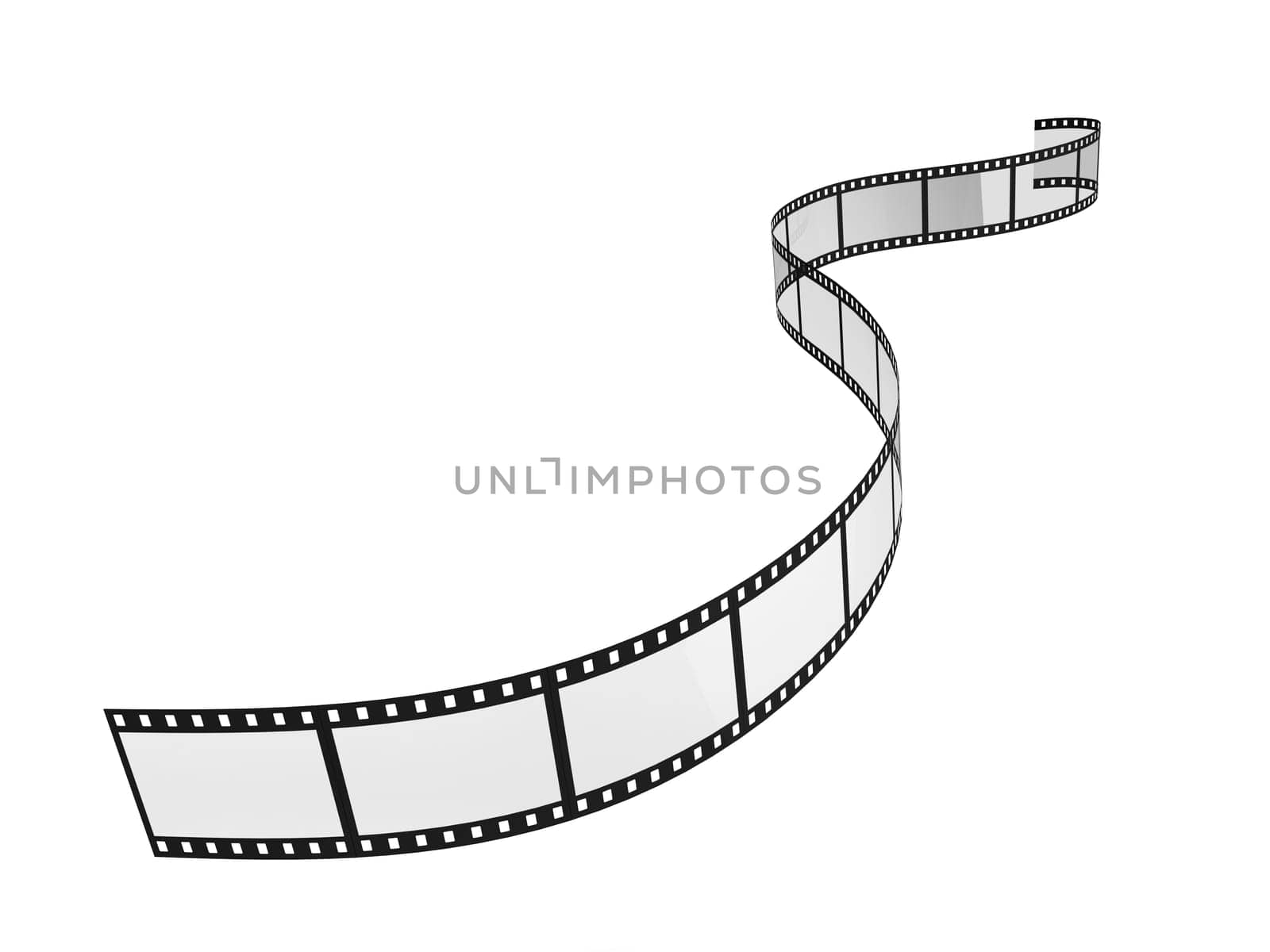 Movie filmstrip. 3d illustration isolated on white background