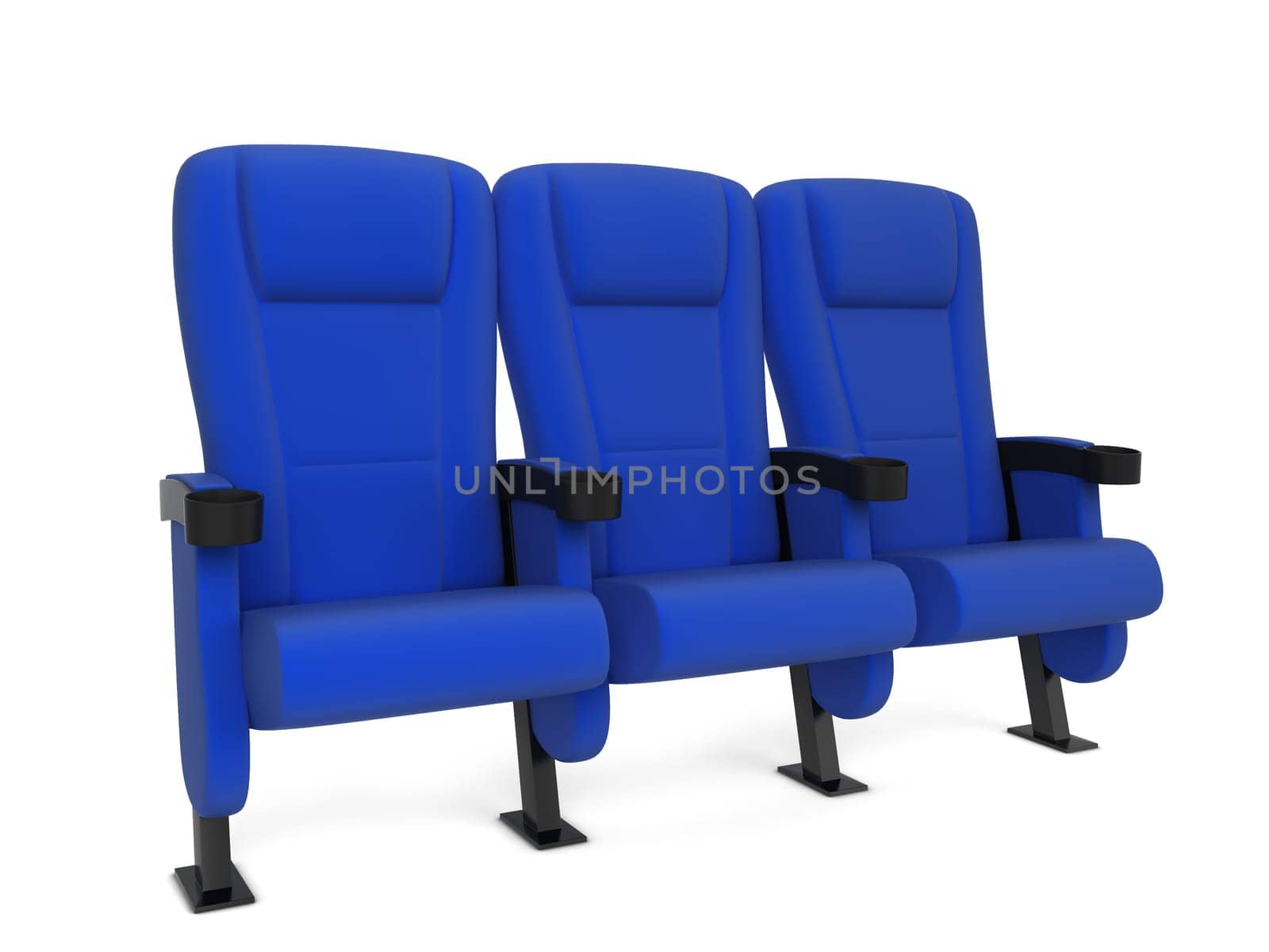 Cinema chair. 3d illustration isolated on white background