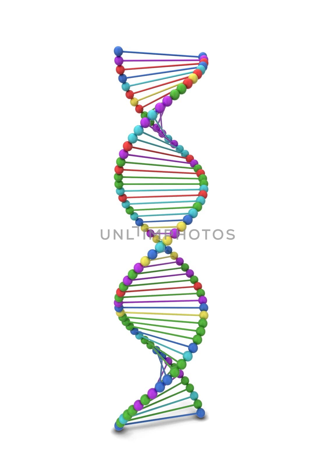 Dna spiral. 3d illustration isolated on white background