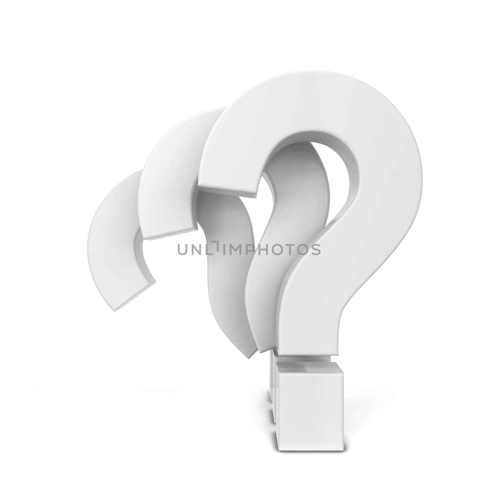 Question mark symbols. 3d illustration isolated on white background