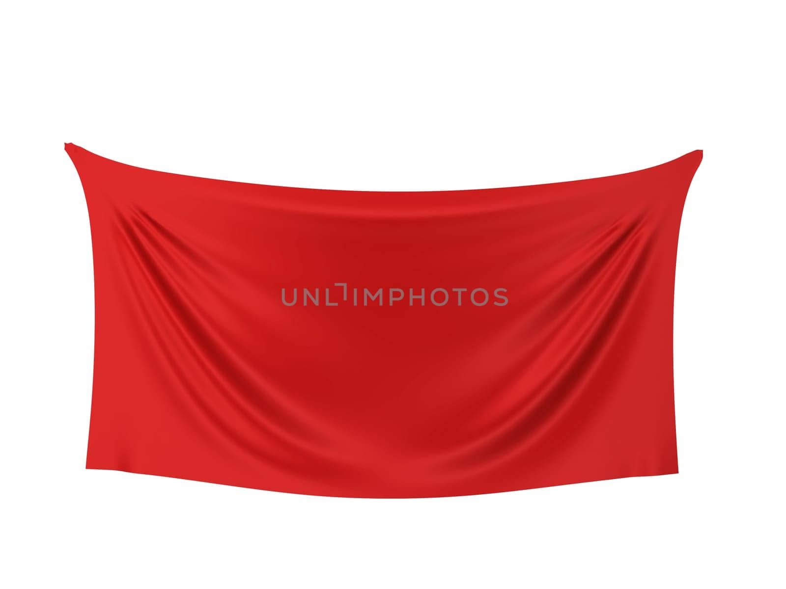 Blank cloth banner. 3d illustration isolated on white background