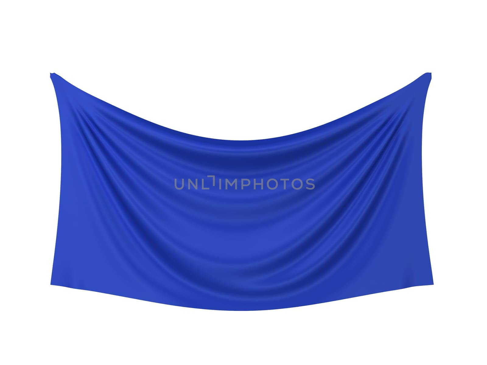 Blank cloth banner. 3d illustration isolated on white background