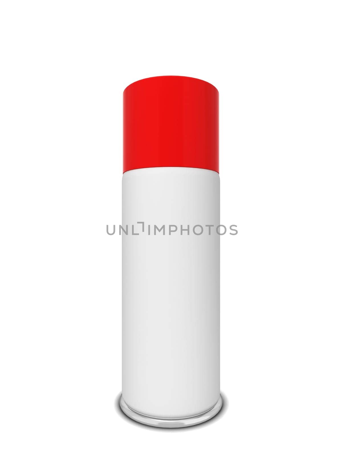 Blank aerosol package. 3d illustration isolated on white background