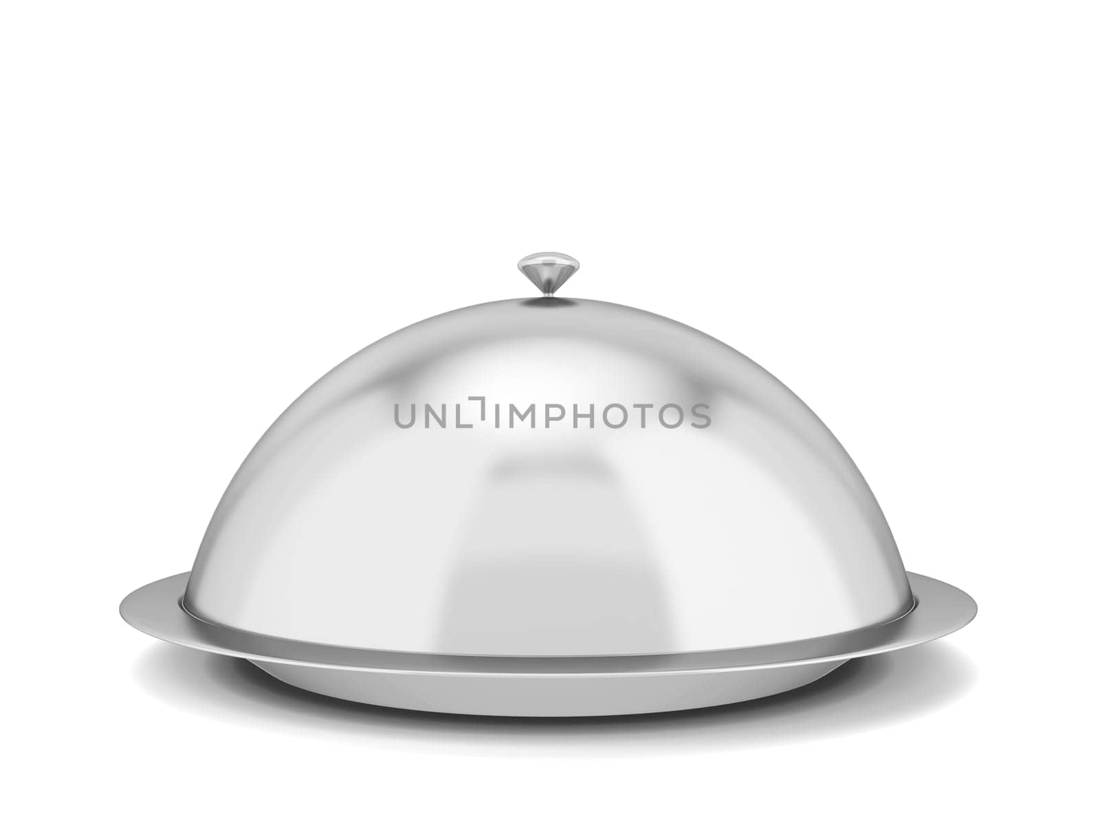 Restaurant cloche plate. 3d illustration isolated on white background
