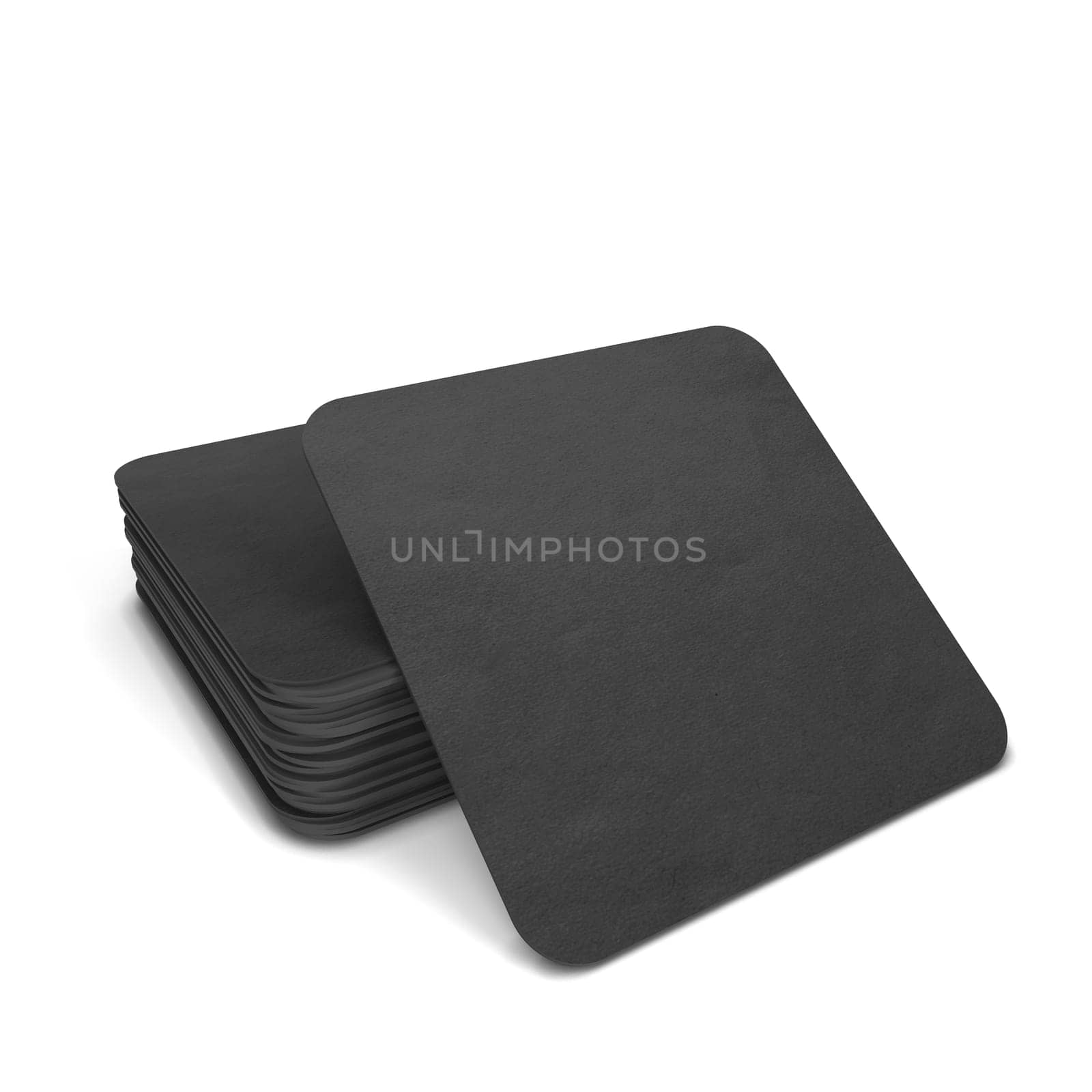 Blank coasters template. 3d illustration isolated on white background
