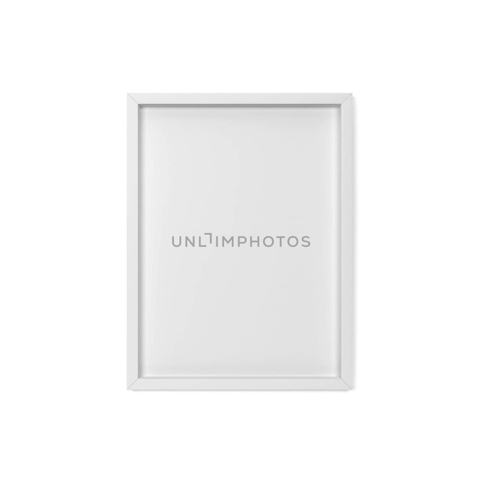 Blank frame mockup. 3d illustration isolated on white background