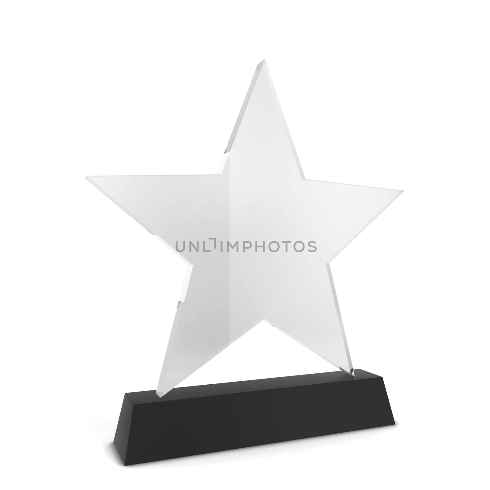 Glass award. 3d illustration isolated on white background