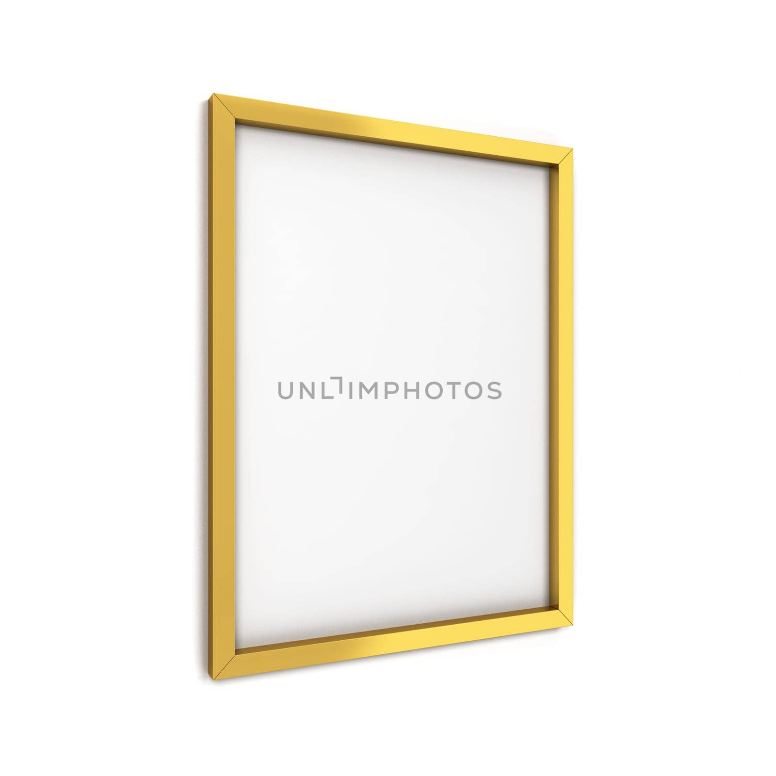 Blank frame mockup. 3d illustration isolated on white background