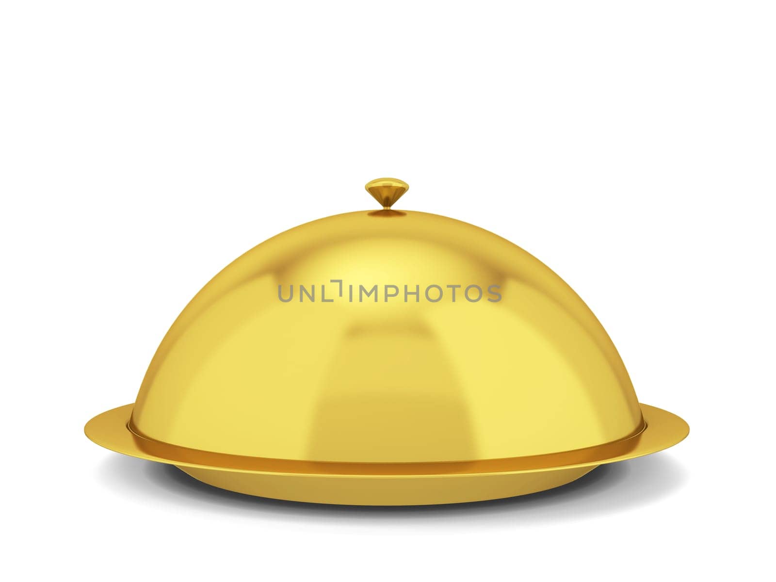Restaurant cloche plate. 3d illustration isolated on white background