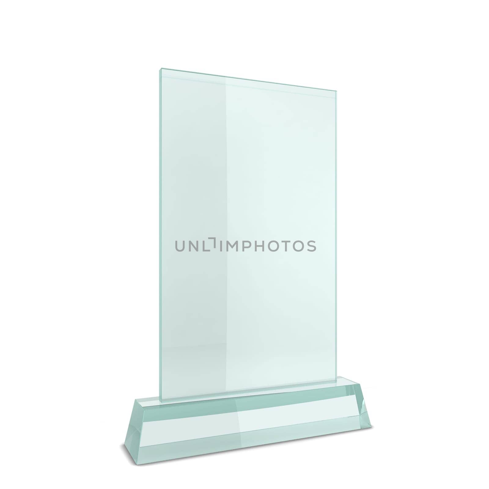 Glass award. 3d illustration isolated on white background