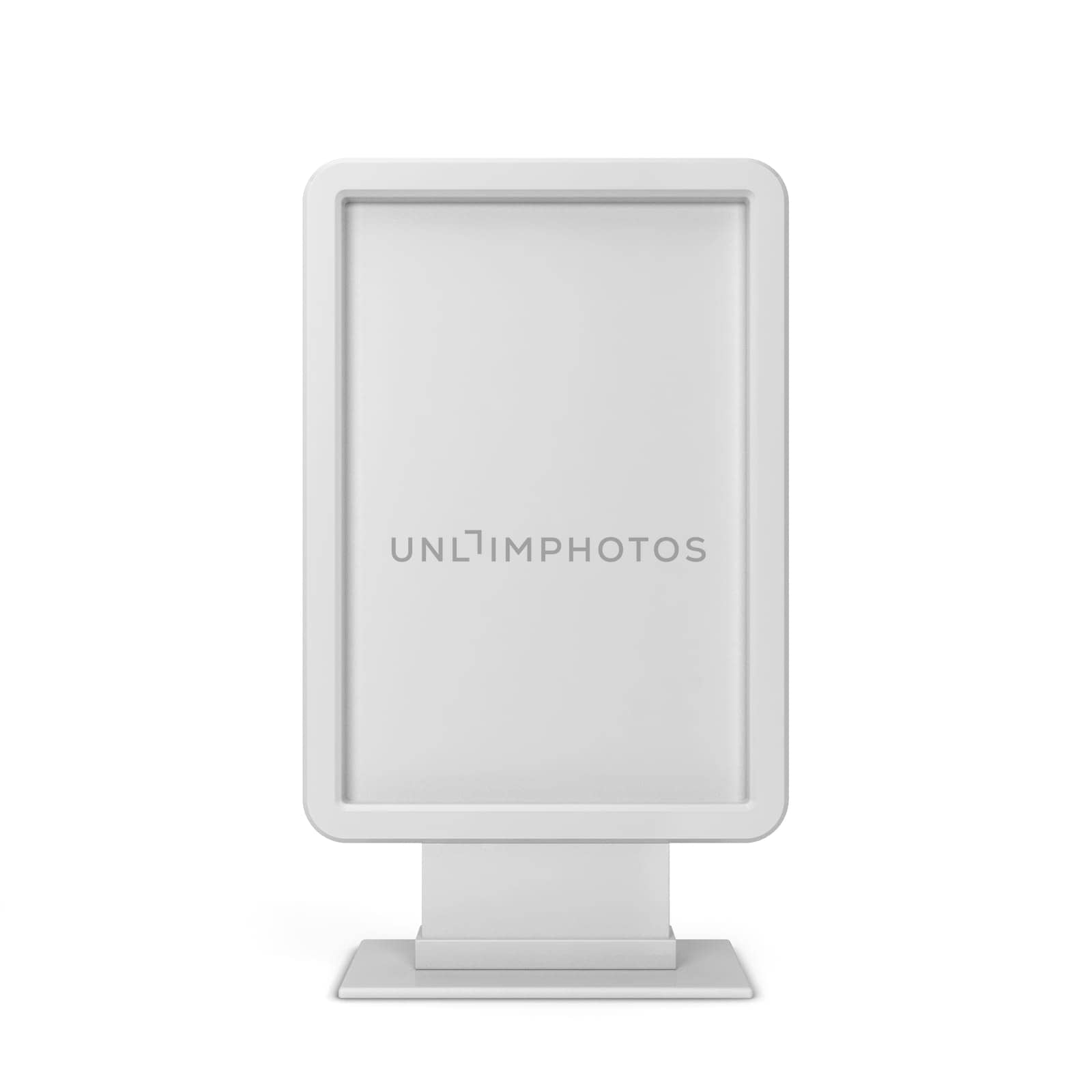 Blank billboard. 3d illustration isolated on white background