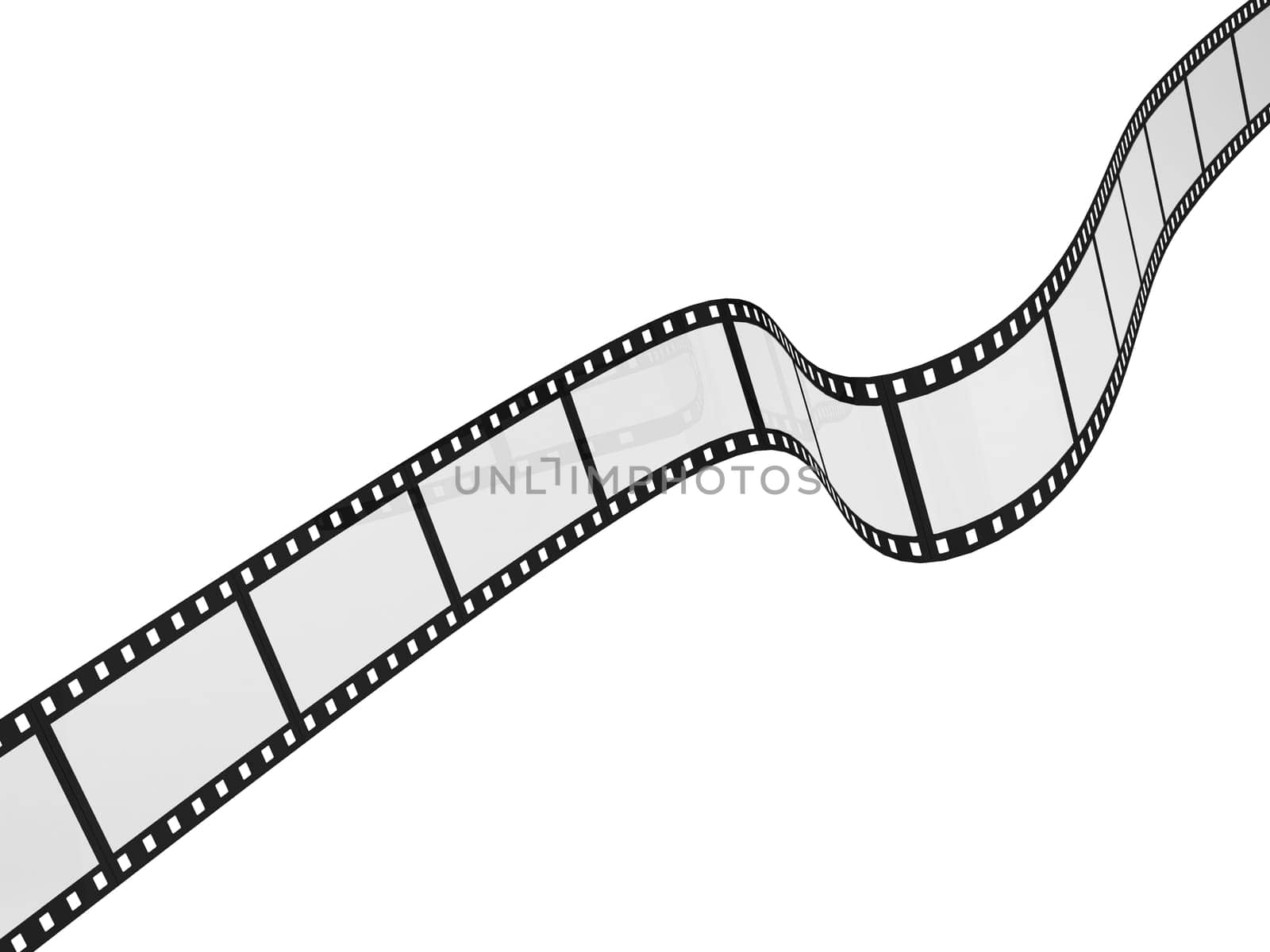 Movie filmstrip. 3d illustration isolated on white background