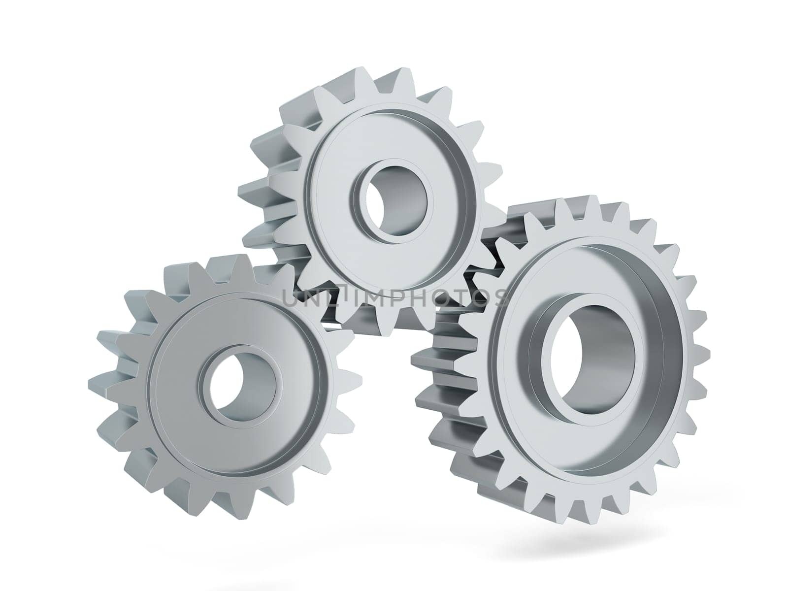 Gear mechanism. 3d illustration isolated on white background