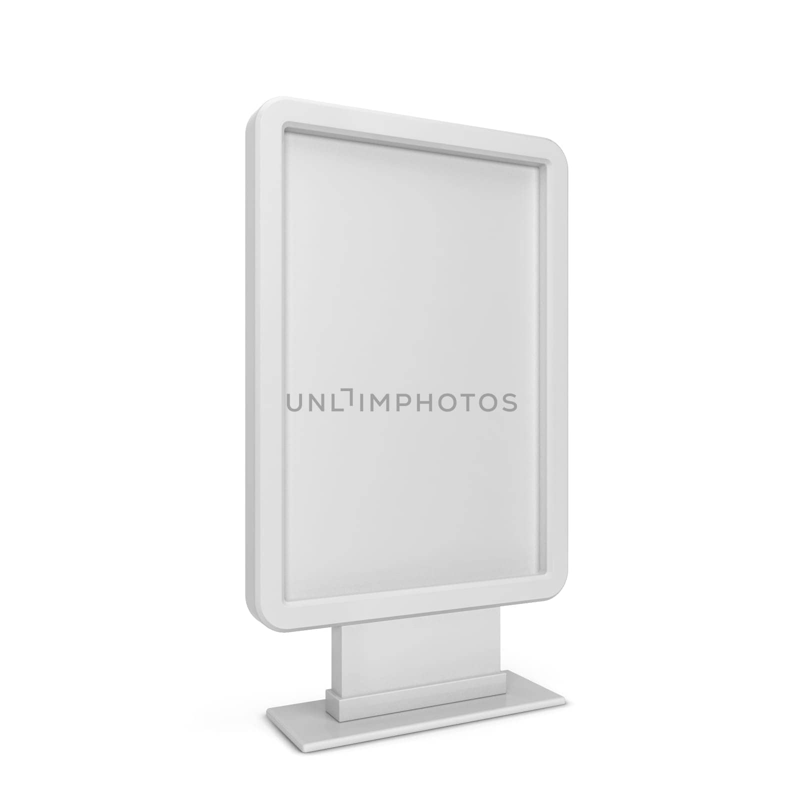 Blank billboard. 3d illustration isolated on white background
