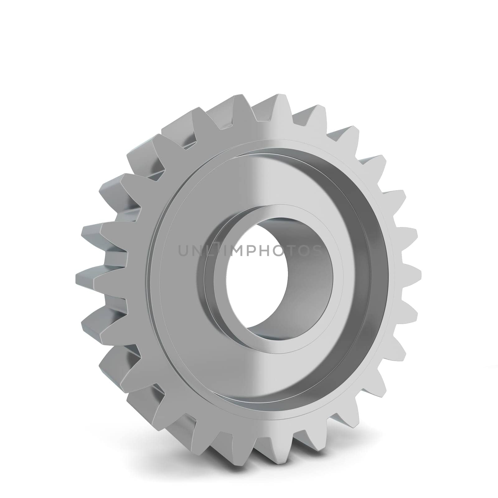 Single gear. 3d illustration isolated on white background