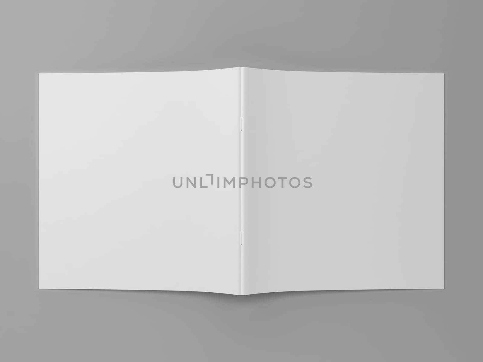 Blank magazine. 3d illustration on gray background