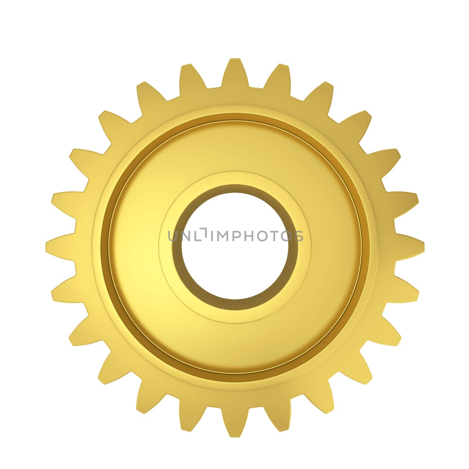 Single gear. 3d illustration isolated on white background