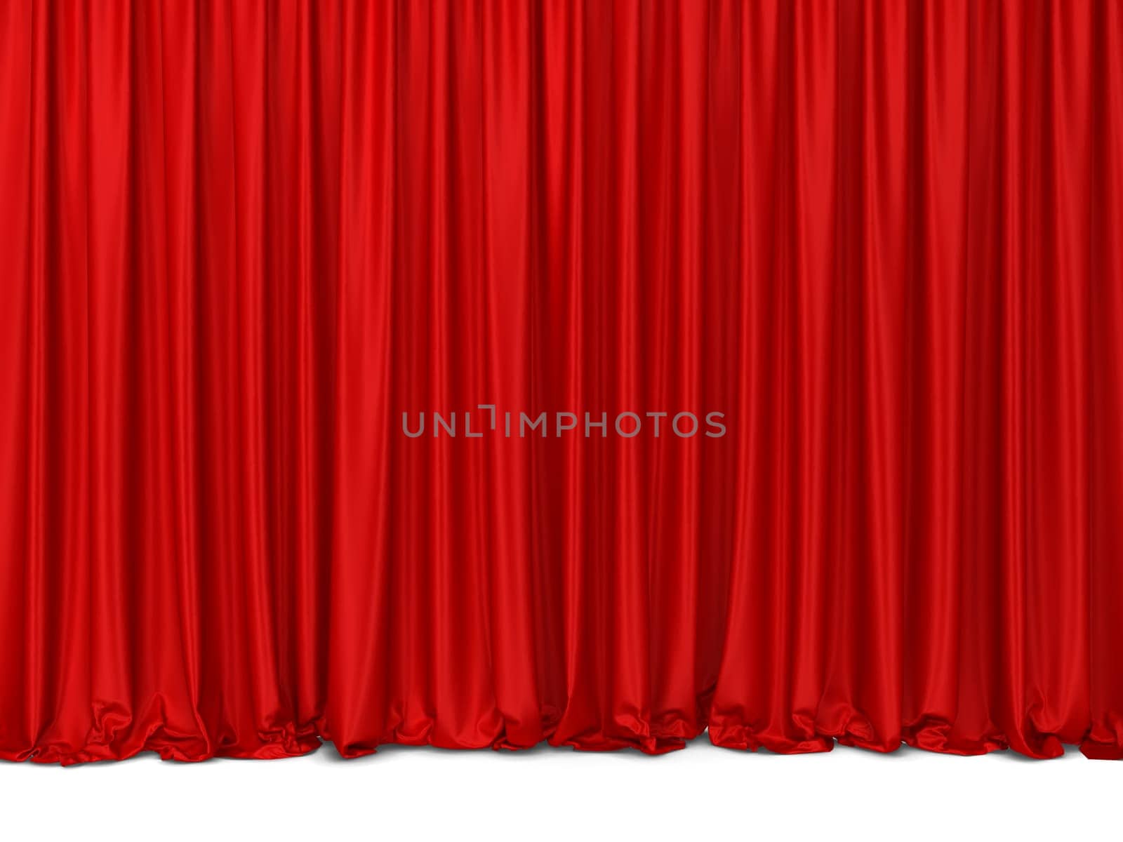 Theater curtains. 3d illustration isolated on white background