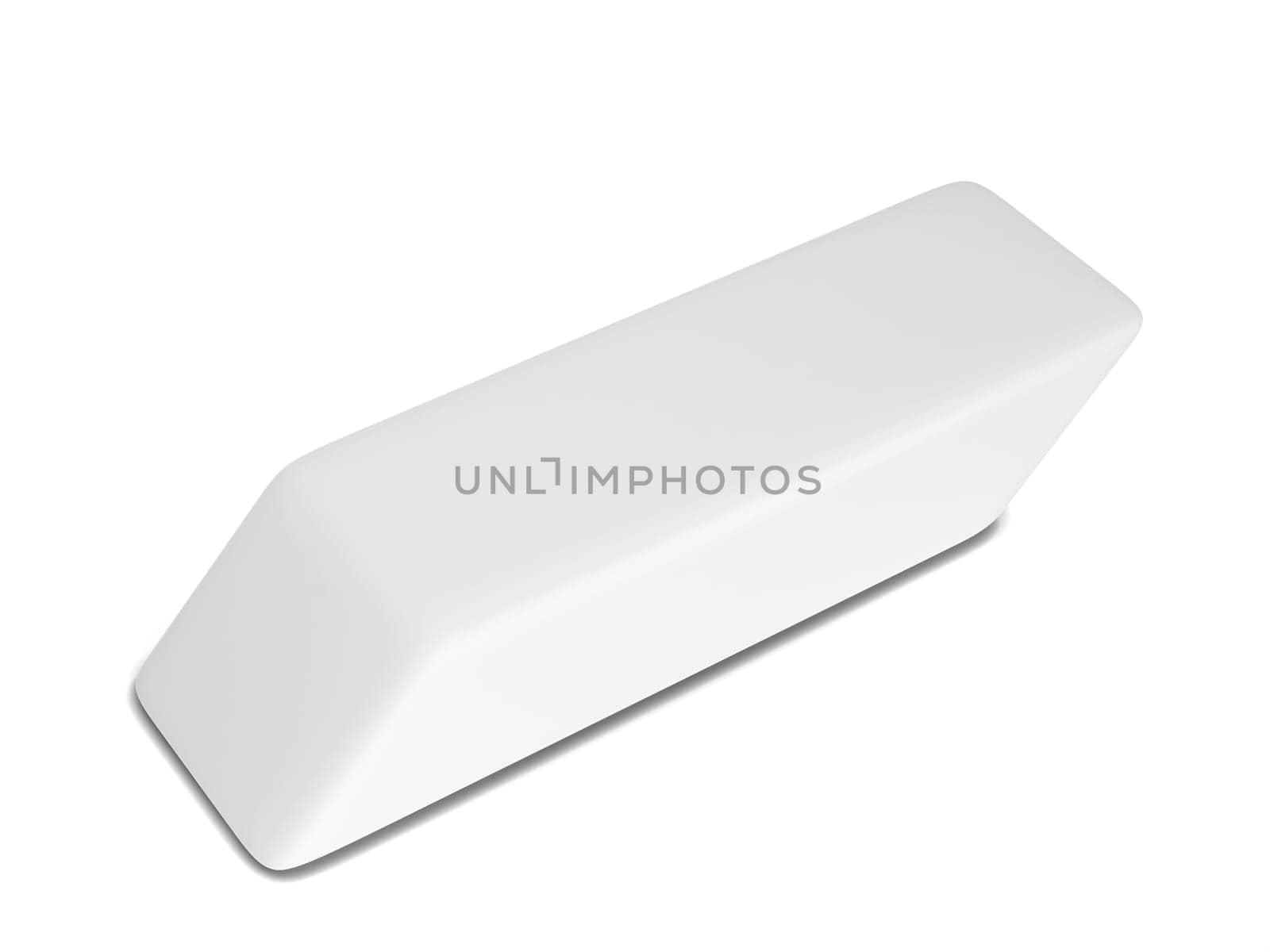 Single eraser. 3d illustration isolated on white background