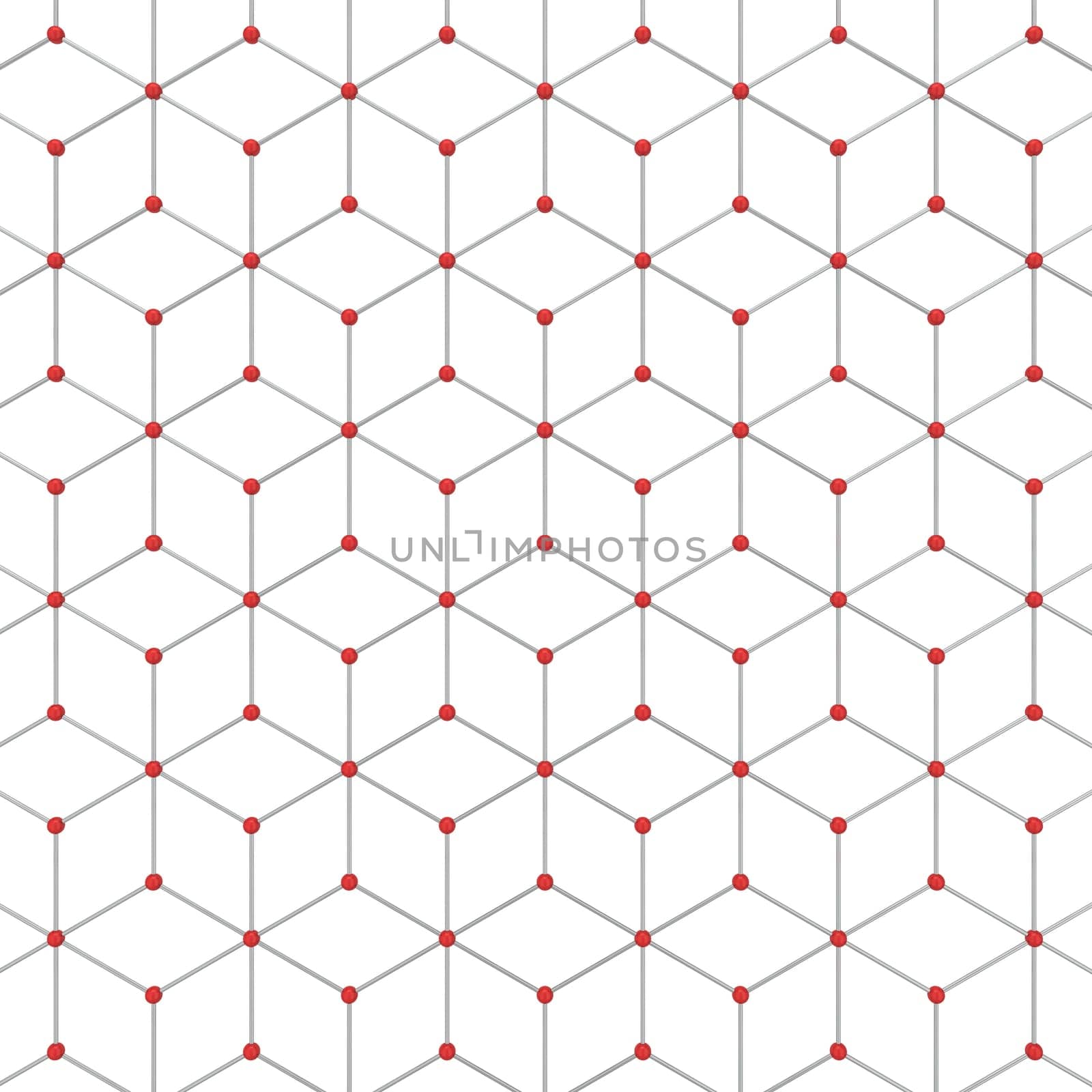 Abstract hexagon pattern. 3d illustration isolated on white background