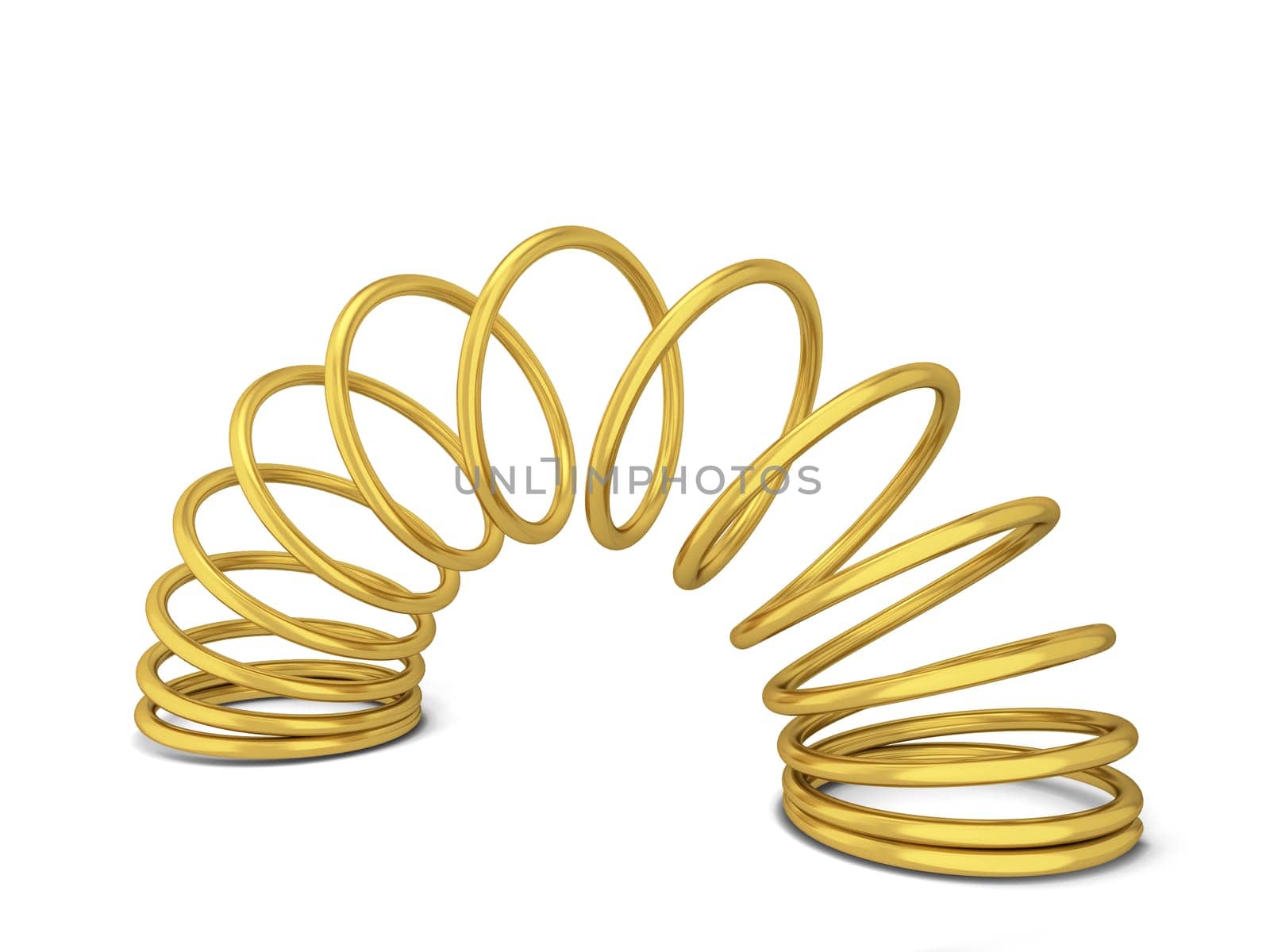 Metal spring. 3d illustration isolated on white background