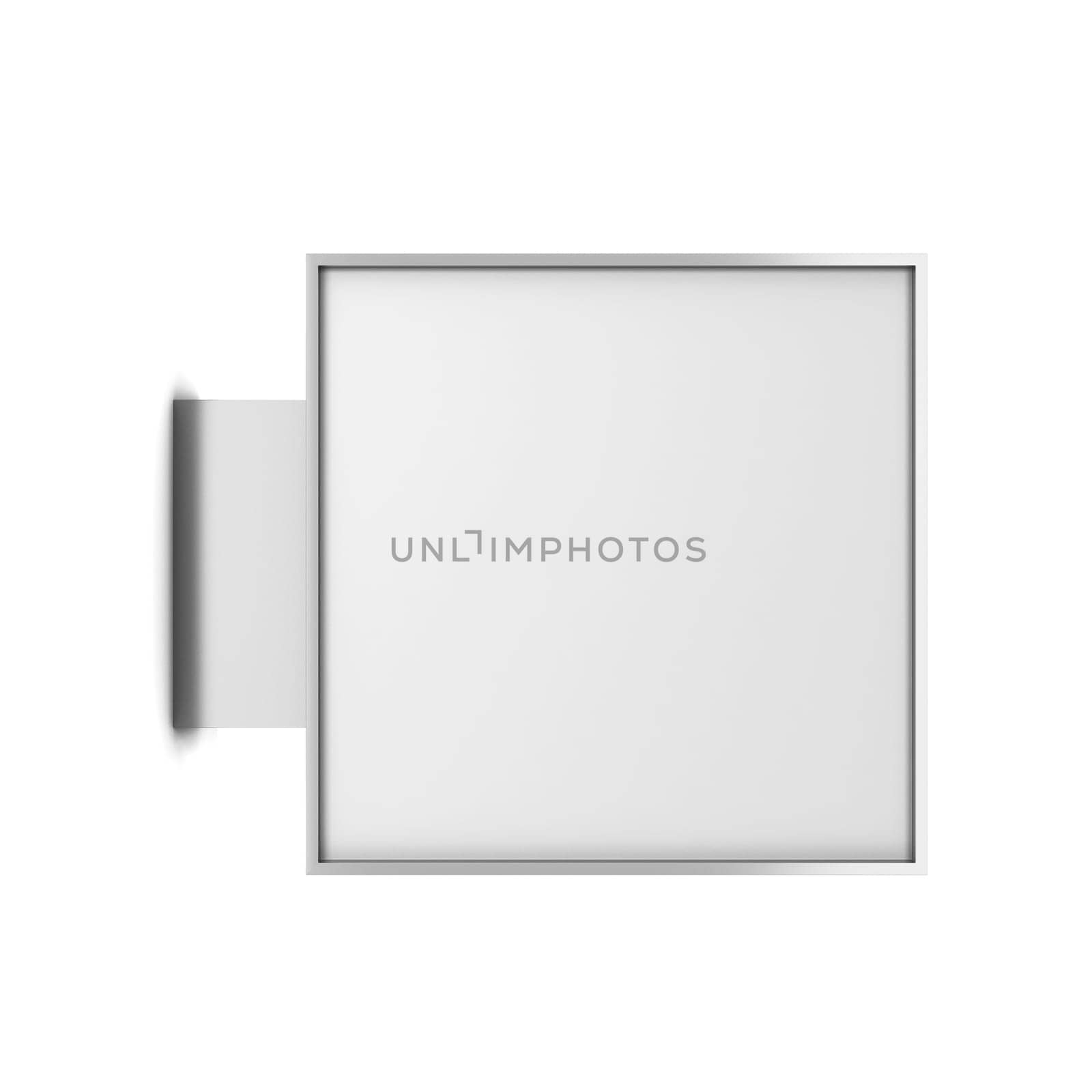 Blank store signboard. 3d illustration isolated on white background