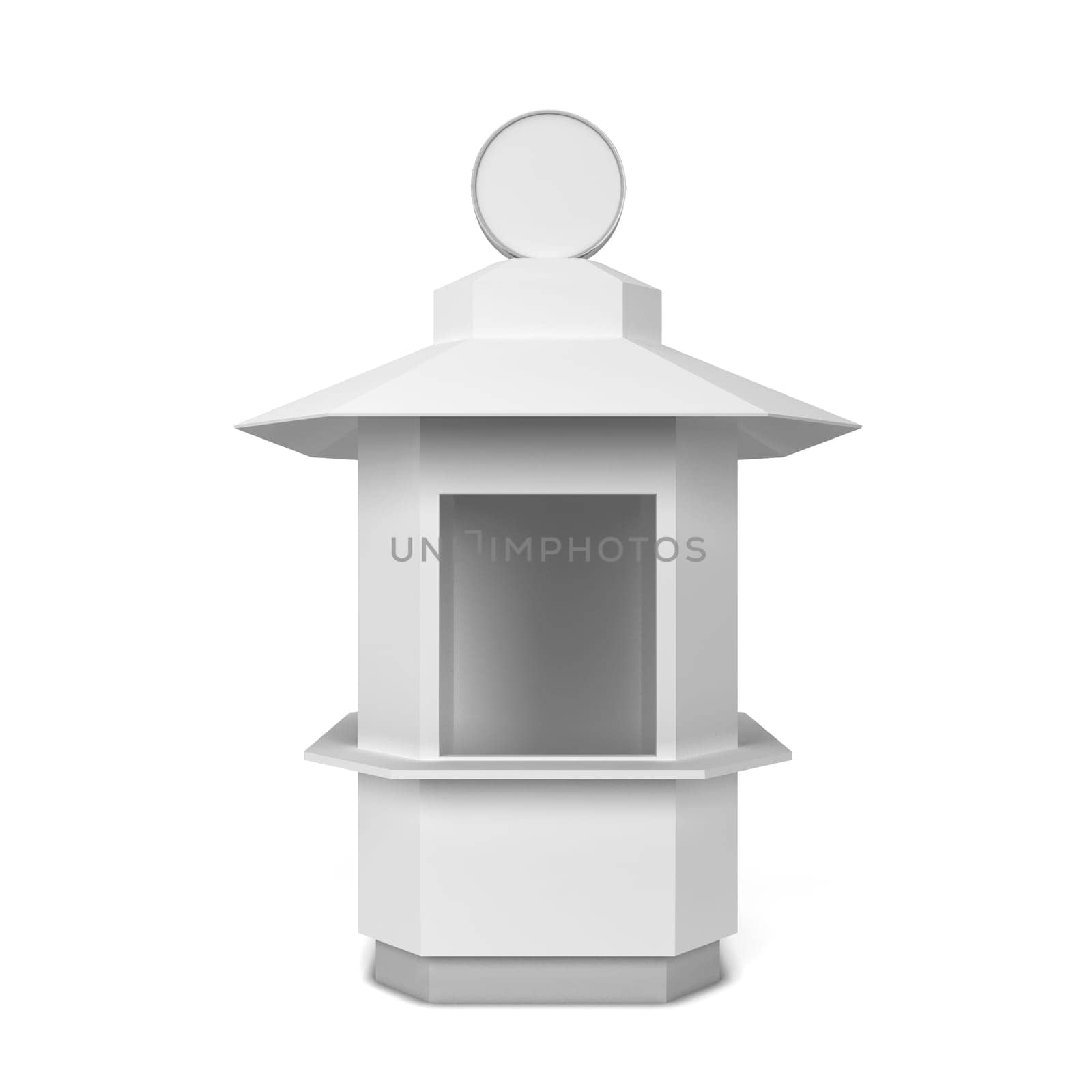 Blank kiosk shop. 3d illustration isolated on white background