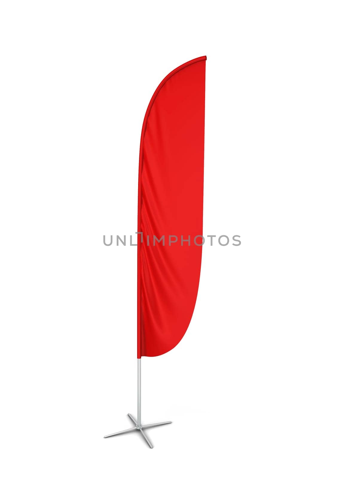 Blank feather flag banner. 3d illustration isolated on white background