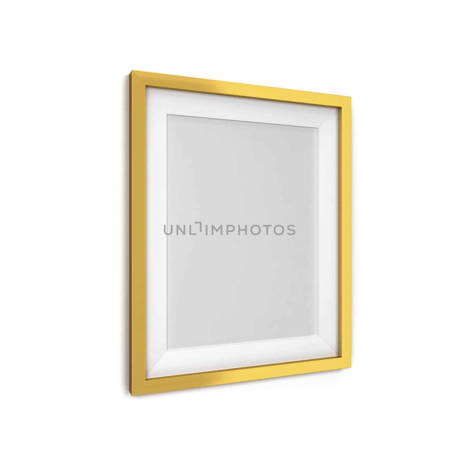 Blank frame mockup. 3d illustration isolated on white background