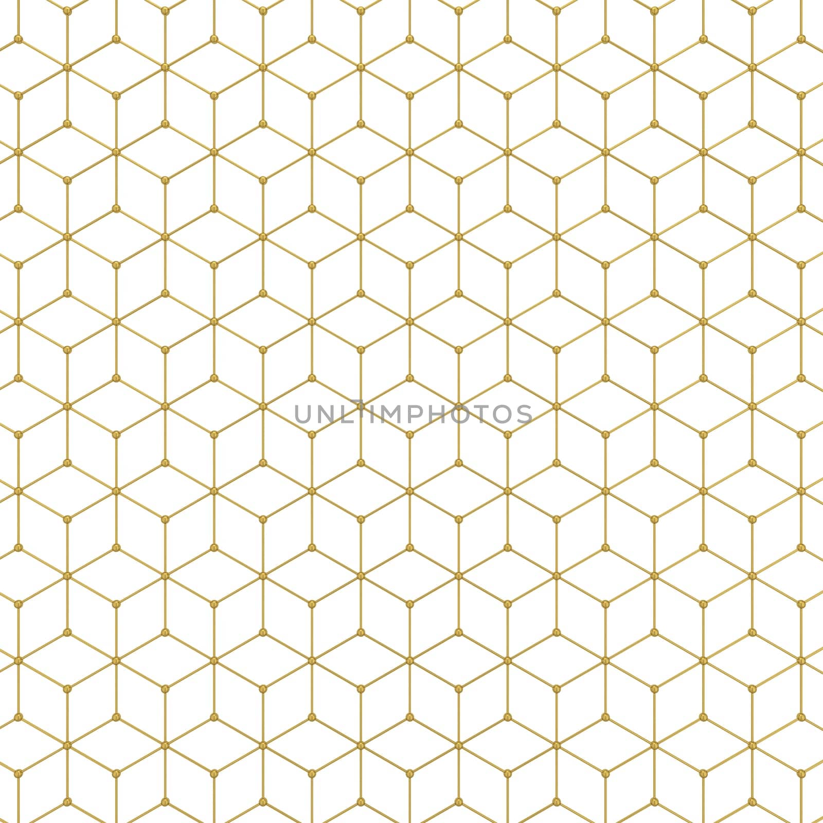 Abstract hexagon pattern. 3d illustration isolated on white background
