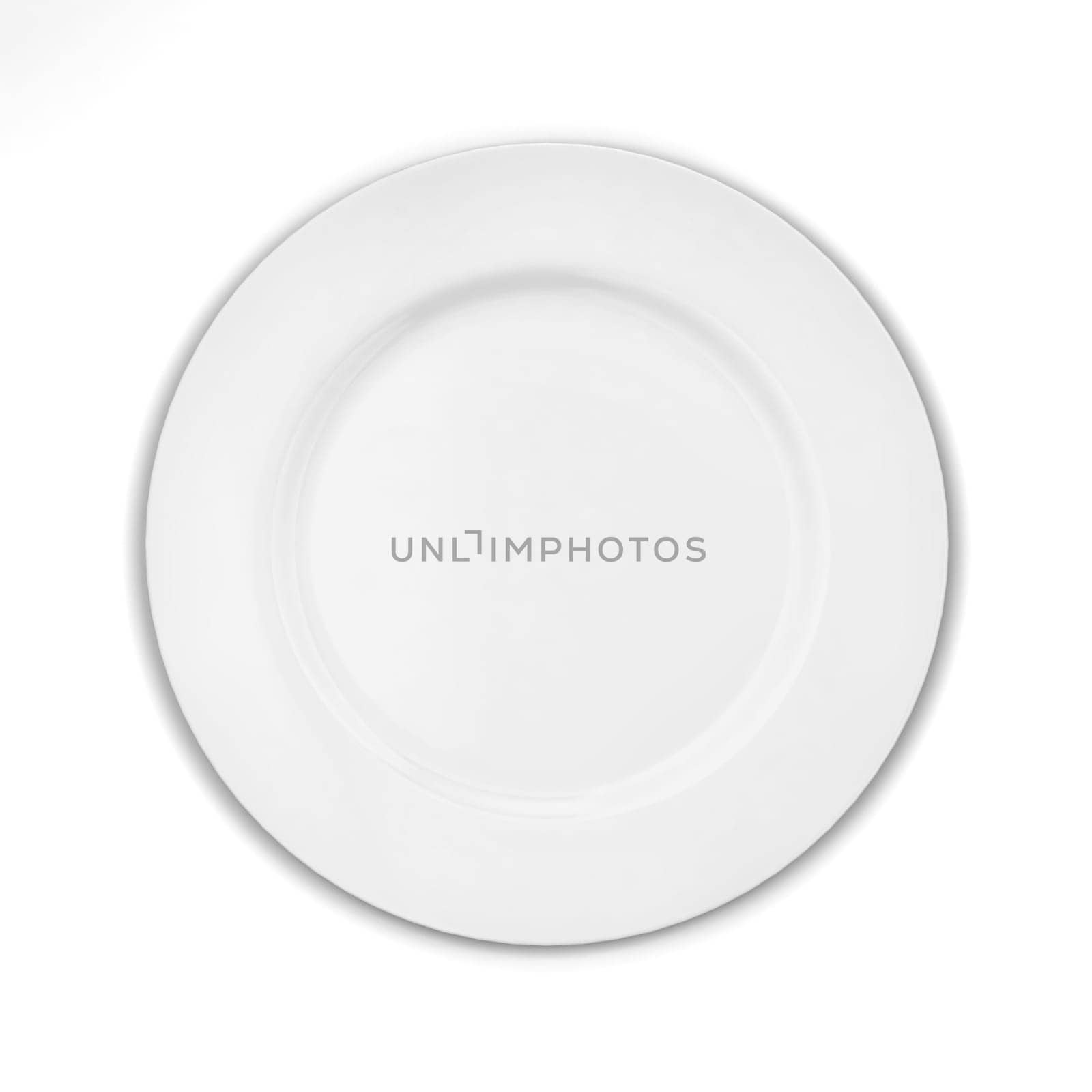 Empty plate. 3d illustration isolated on white background