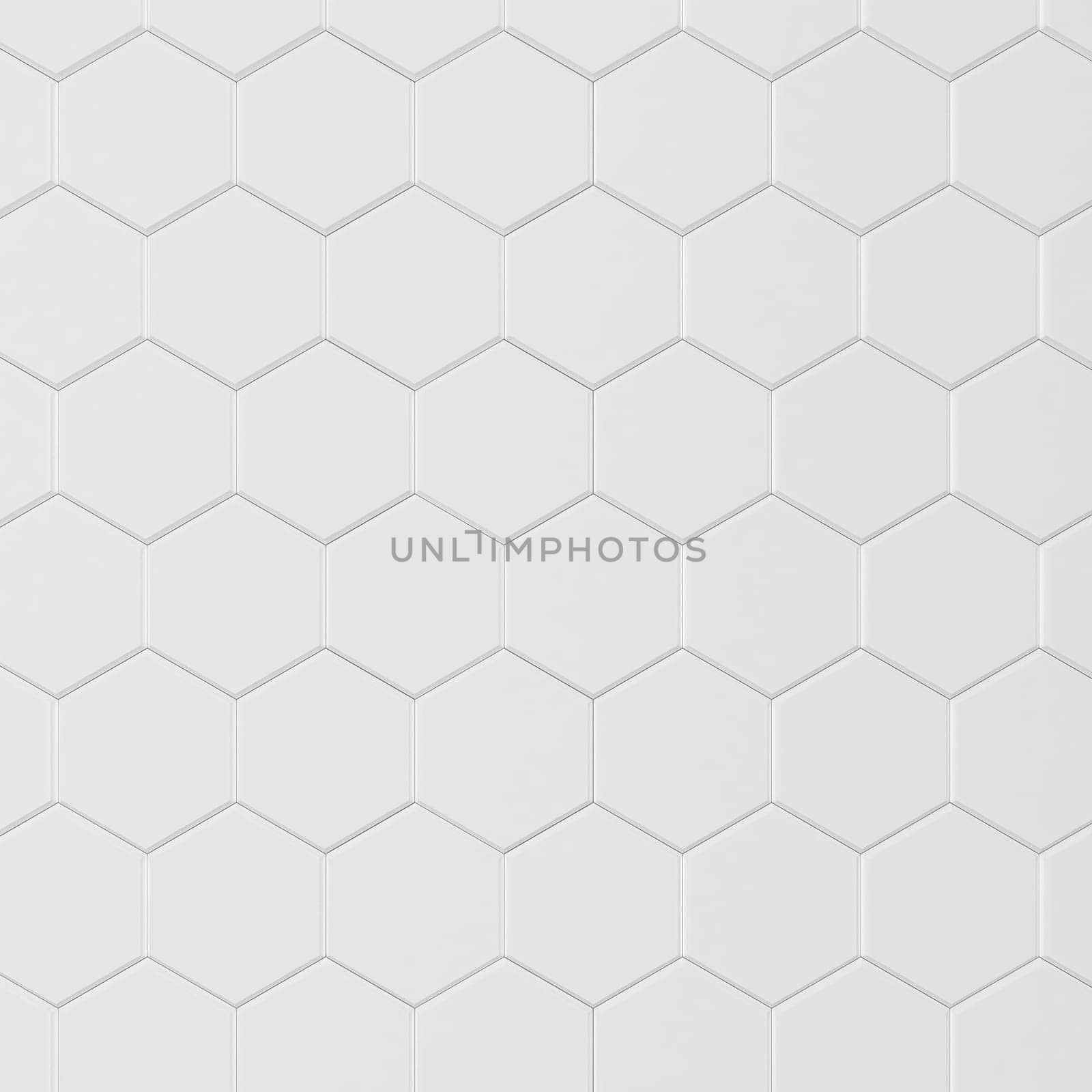 White hexagonal tile. 3d background