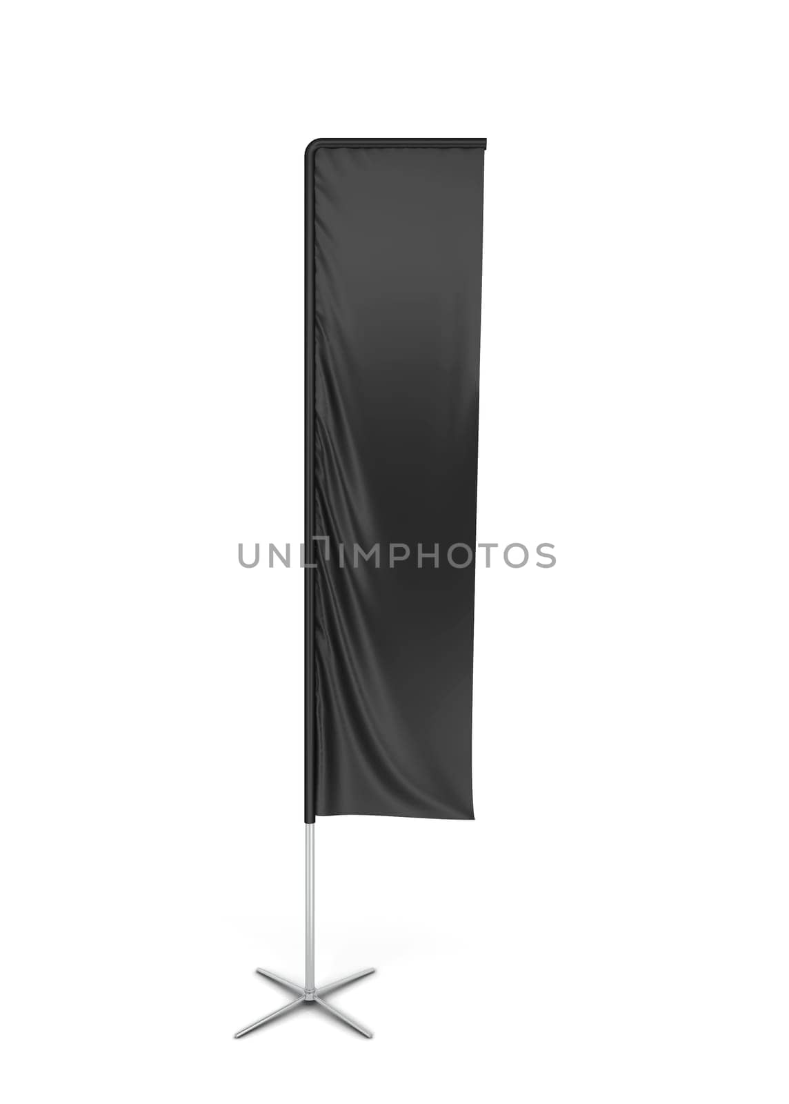 Blank rectangle flag banner. 3d illustration isolated on white background