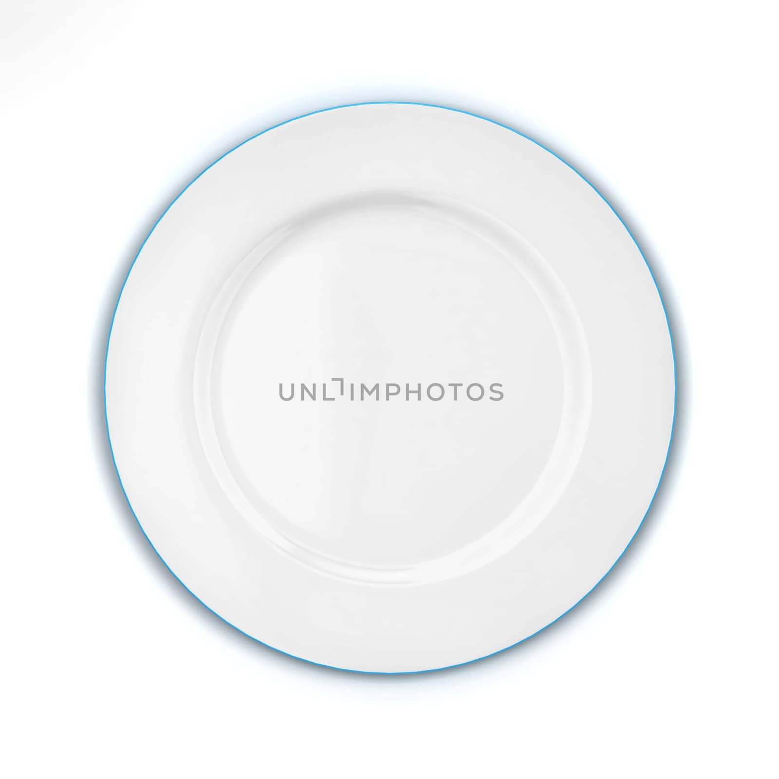 Empty plate. 3d illustration isolated on white background