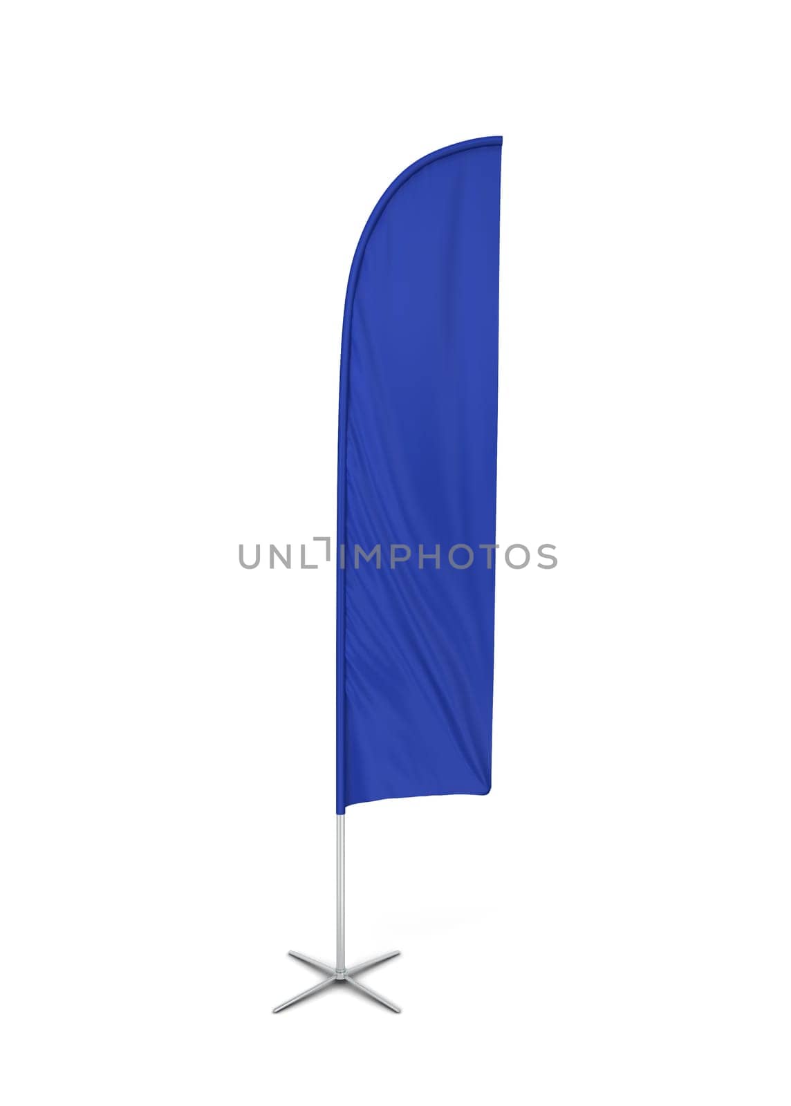 Blank feather flag banner. 3d illustration isolated on white background