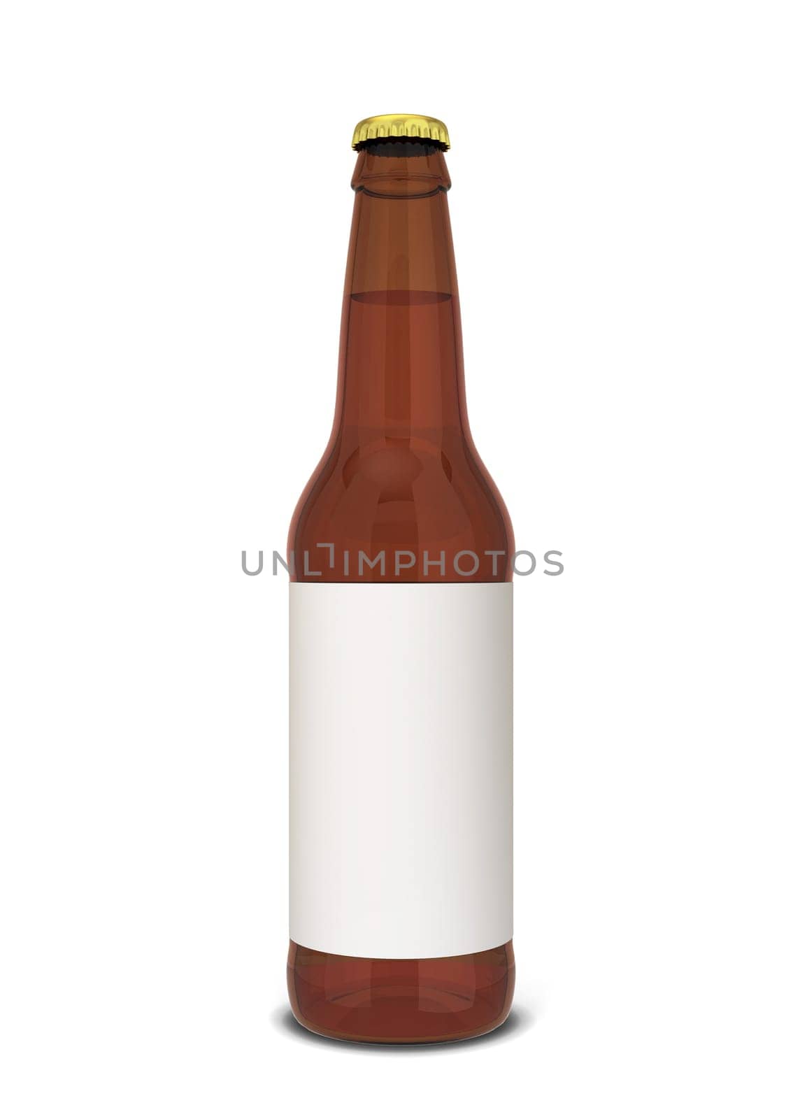 Beer bottle. 3d illustration isolated on white background